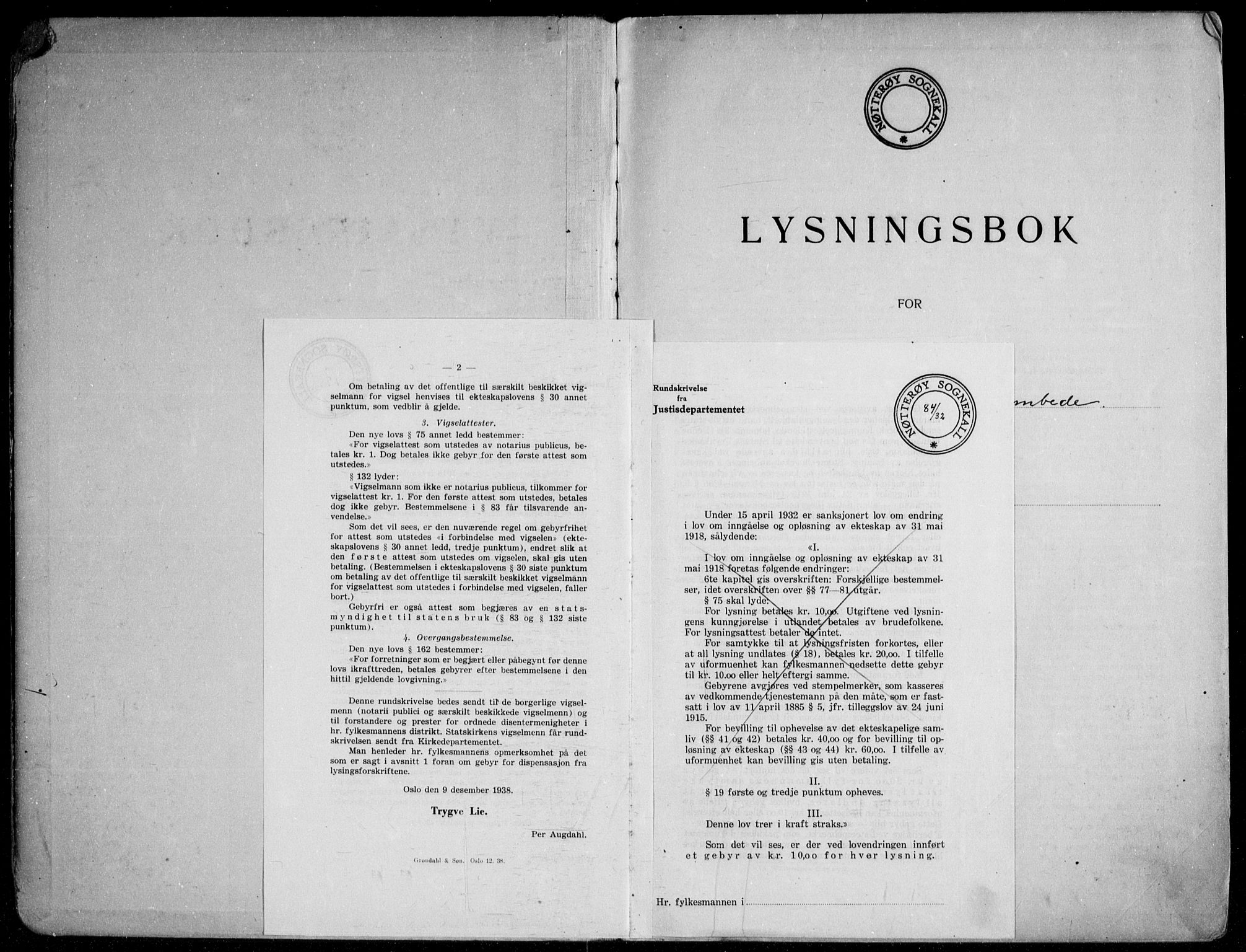 Nøtterøy kirkebøker, AV/SAKO-A-354/H/Ha/L0002: Banns register no. 2, 1937-1952