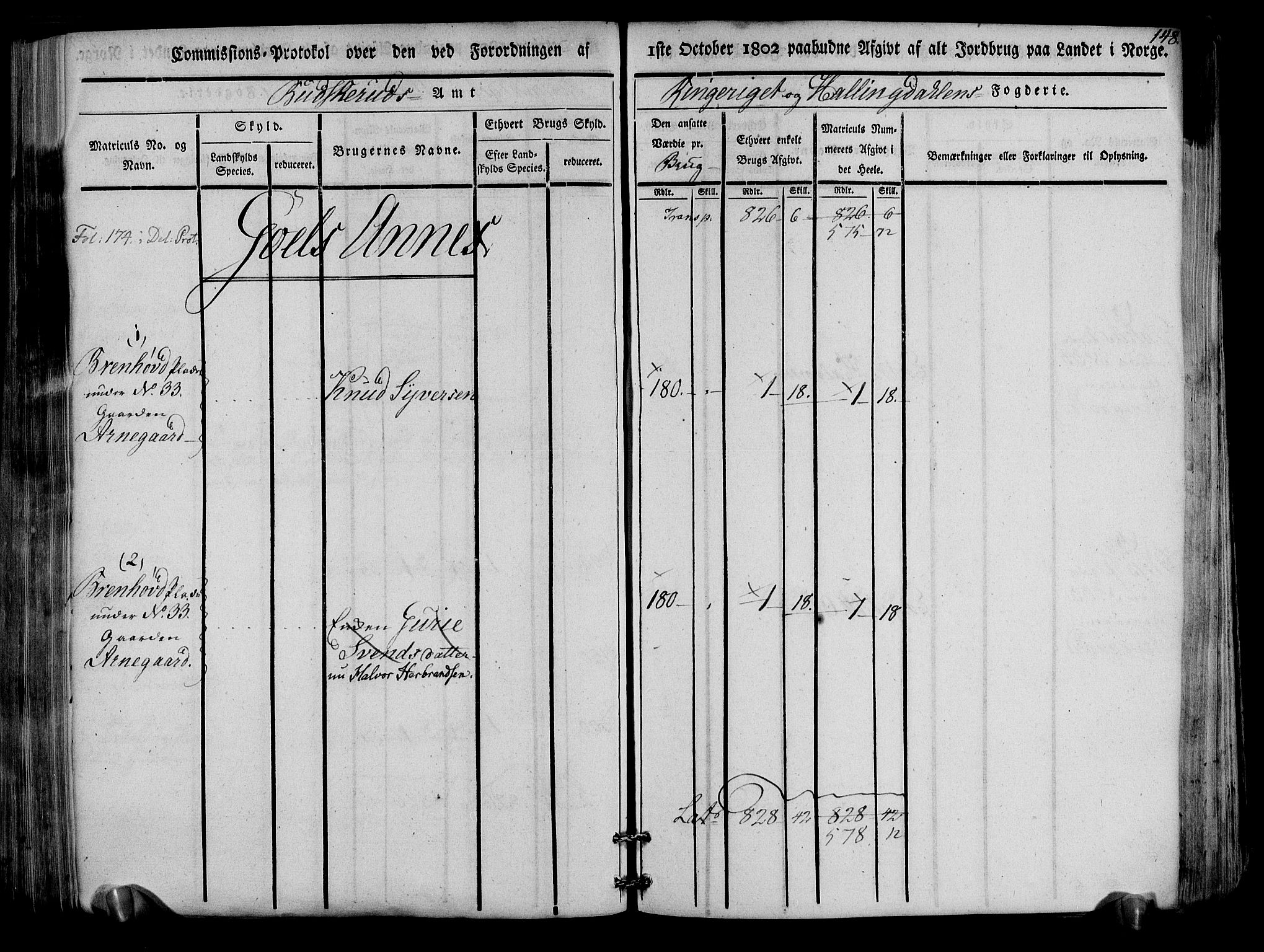 Rentekammeret inntil 1814, Realistisk ordnet avdeling, RA/EA-4070/N/Ne/Nea/L0047: Ringerike og Hallingdal fogderi. Kommisjonsprotokoll for Nes prestegjeld, 1803, p. 151