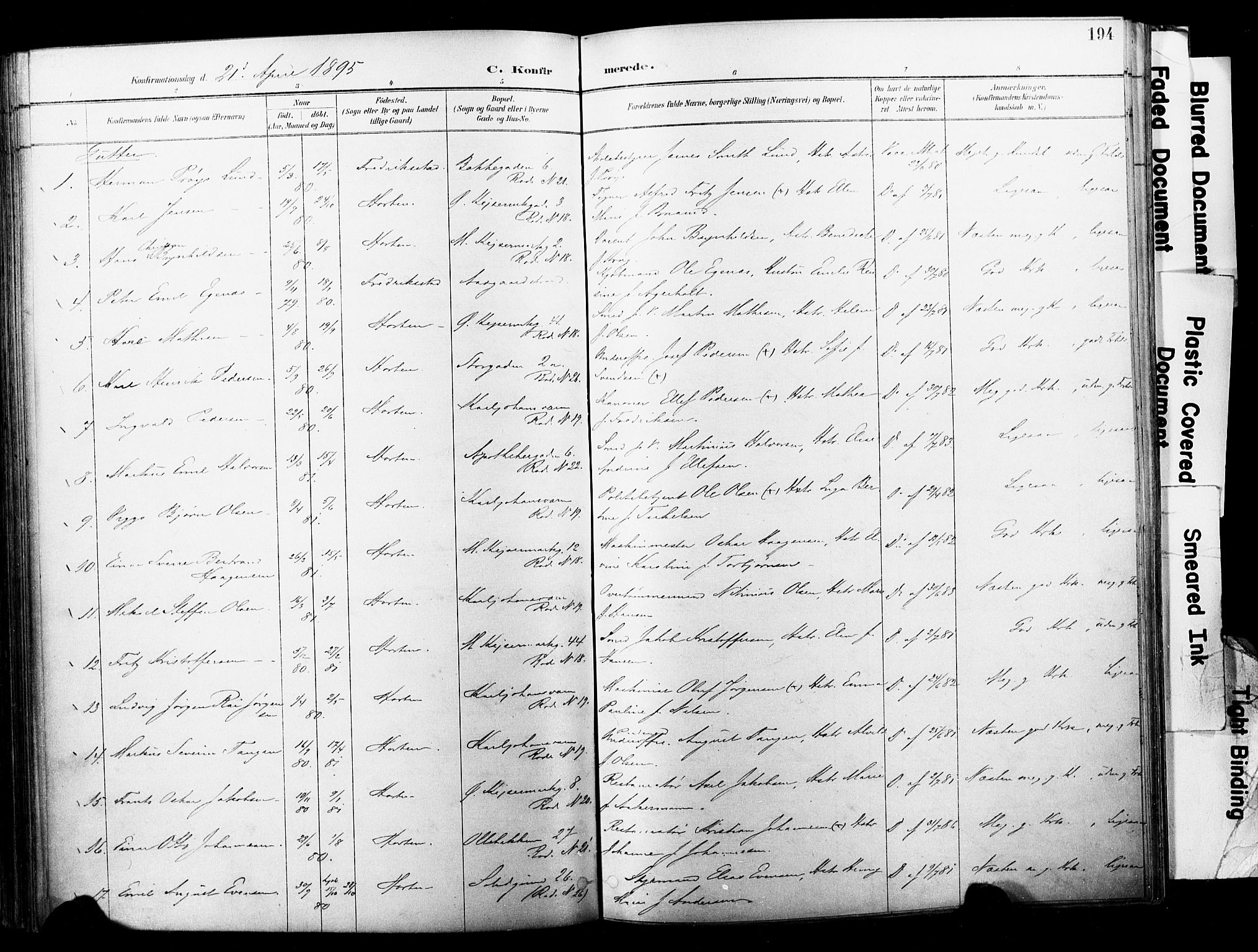 Horten kirkebøker, AV/SAKO-A-348/F/Fa/L0004: Parish register (official) no. 4, 1888-1895, p. 194