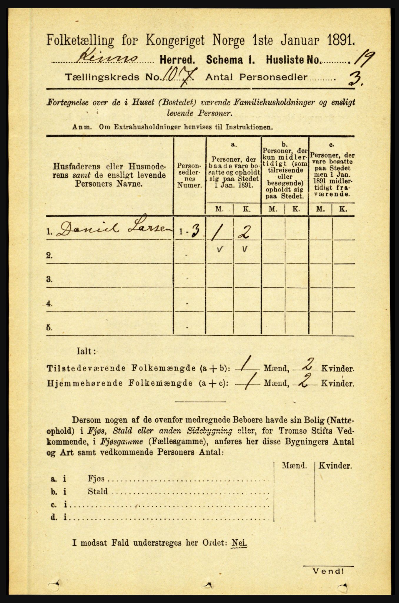 RA, 1891 census for 1437 Kinn, 1891, p. 3775