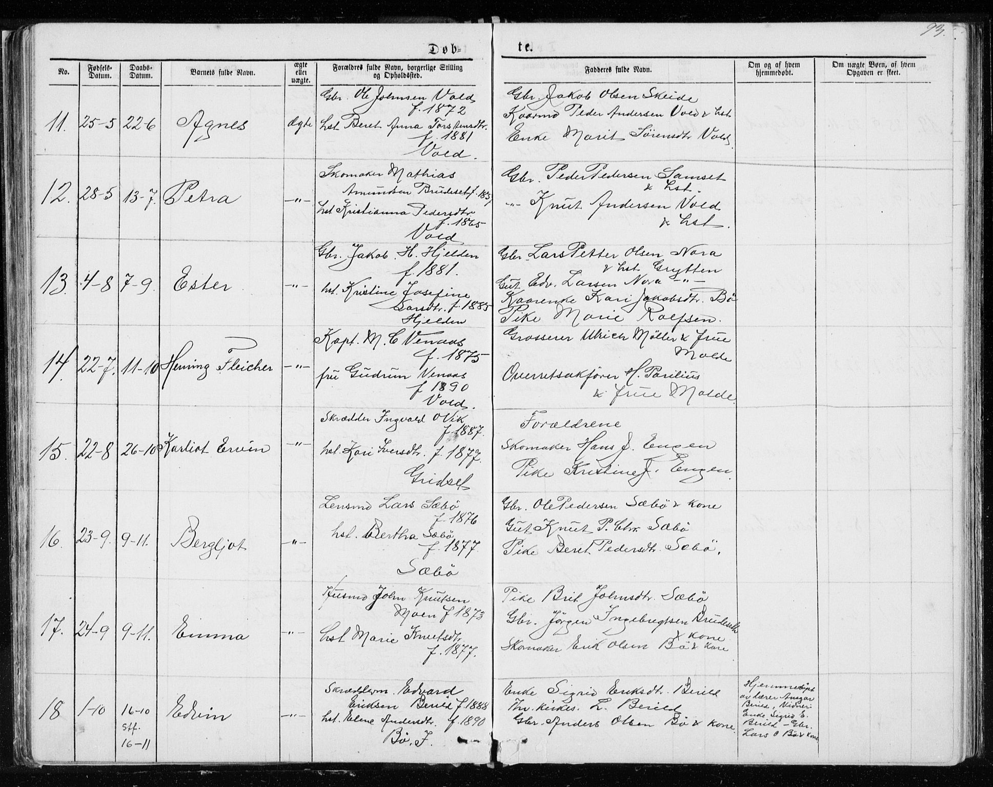 Ministerialprotokoller, klokkerbøker og fødselsregistre - Møre og Romsdal, AV/SAT-A-1454/543/L0564: Parish register (copy) no. 543C02, 1867-1915, p. 93