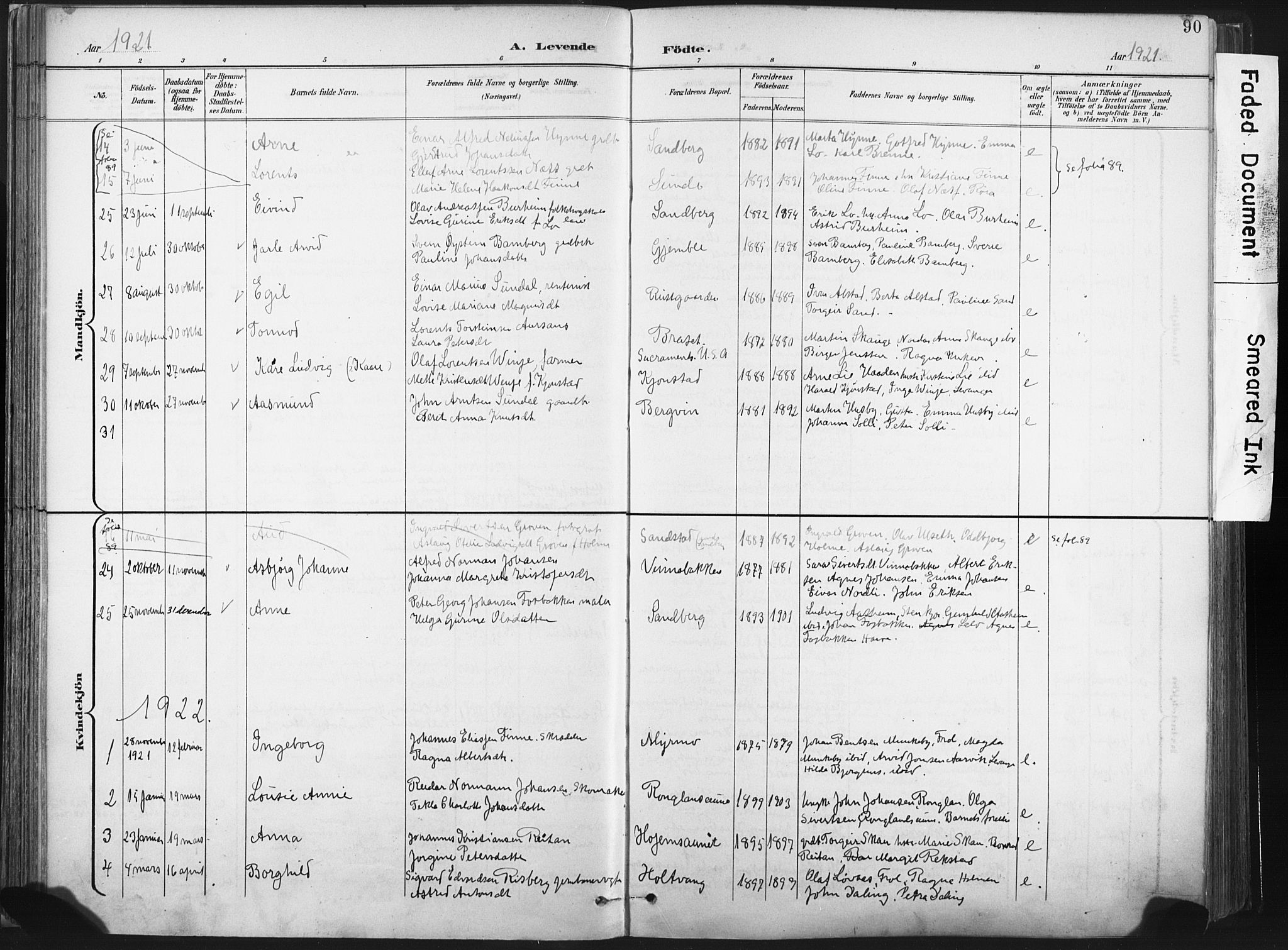 Ministerialprotokoller, klokkerbøker og fødselsregistre - Nord-Trøndelag, SAT/A-1458/717/L0162: Parish register (official) no. 717A12, 1898-1923, p. 90