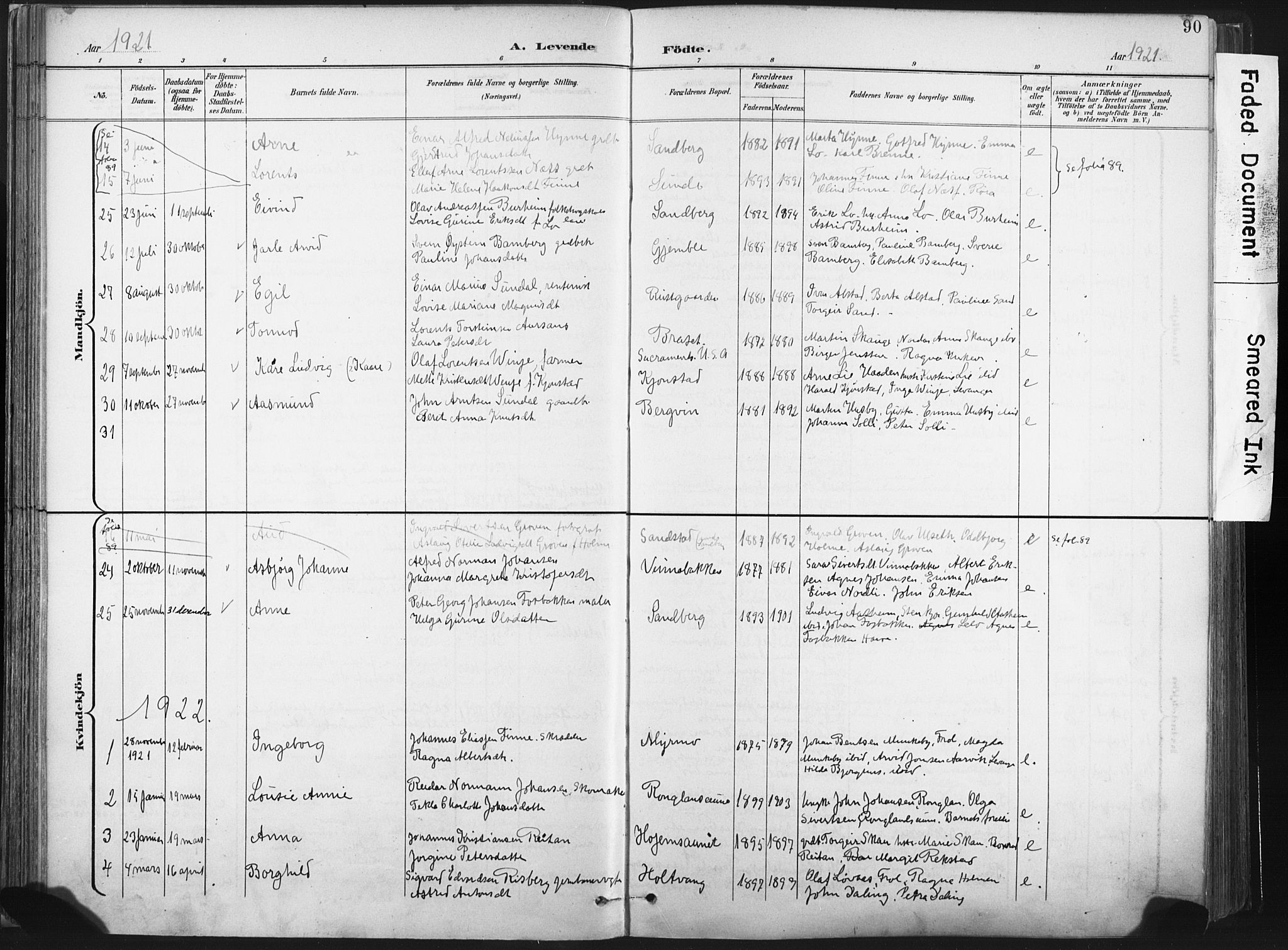 Ministerialprotokoller, klokkerbøker og fødselsregistre - Nord-Trøndelag, AV/SAT-A-1458/717/L0162: Parish register (official) no. 717A12, 1898-1923, p. 90