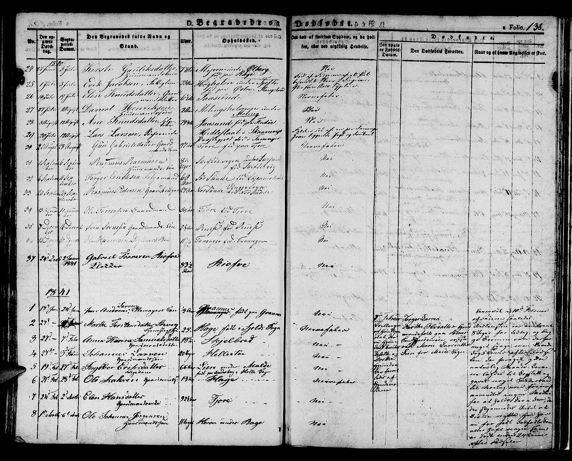 Håland sokneprestkontor, AV/SAST-A-101802/001/30BA/L0005: Parish register (official) no. A 5, 1829-1841, p. 138