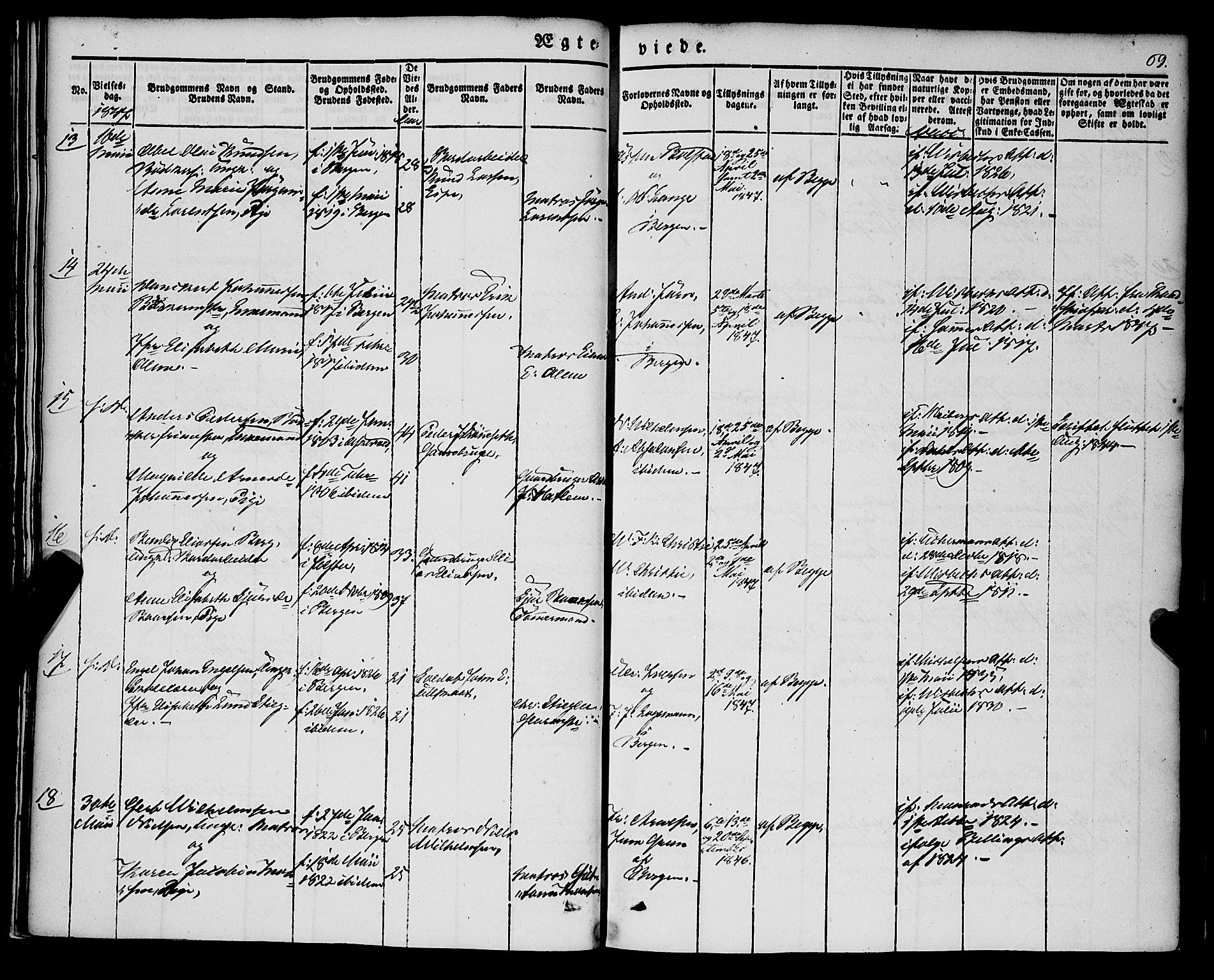 Nykirken Sokneprestembete, AV/SAB-A-77101/H/Haa/L0031: Parish register (official) no. D 1, 1834-1861, p. 69