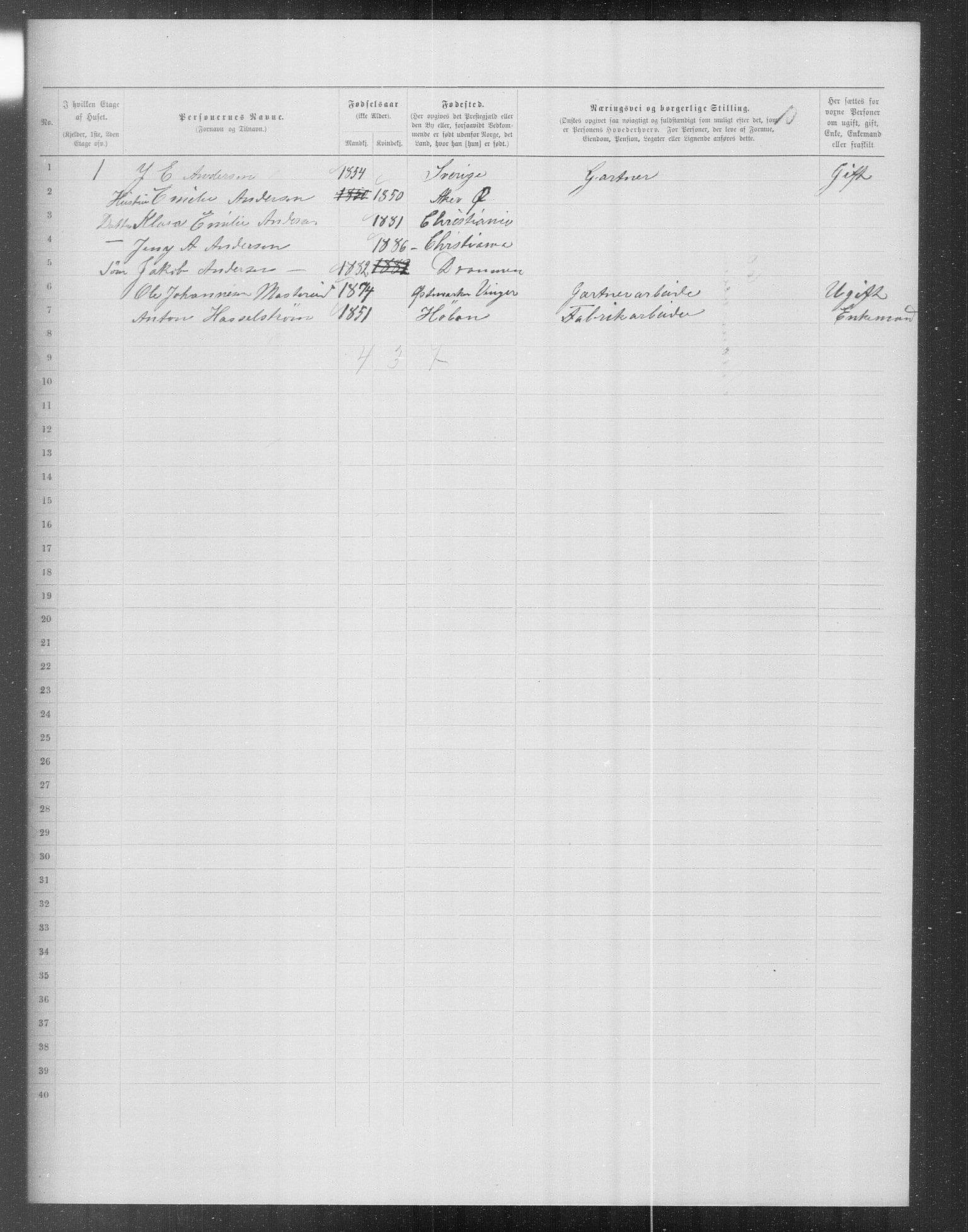 OBA, Municipal Census 1899 for Kristiania, 1899, p. 13612