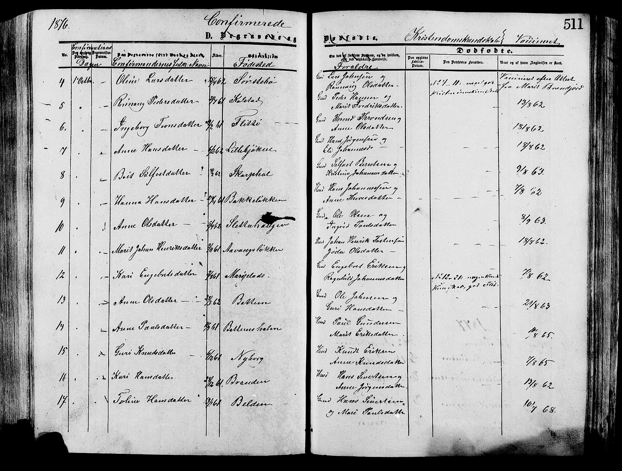 Lesja prestekontor, SAH/PREST-068/H/Ha/Haa/L0008: Parish register (official) no. 8, 1854-1880, p. 511