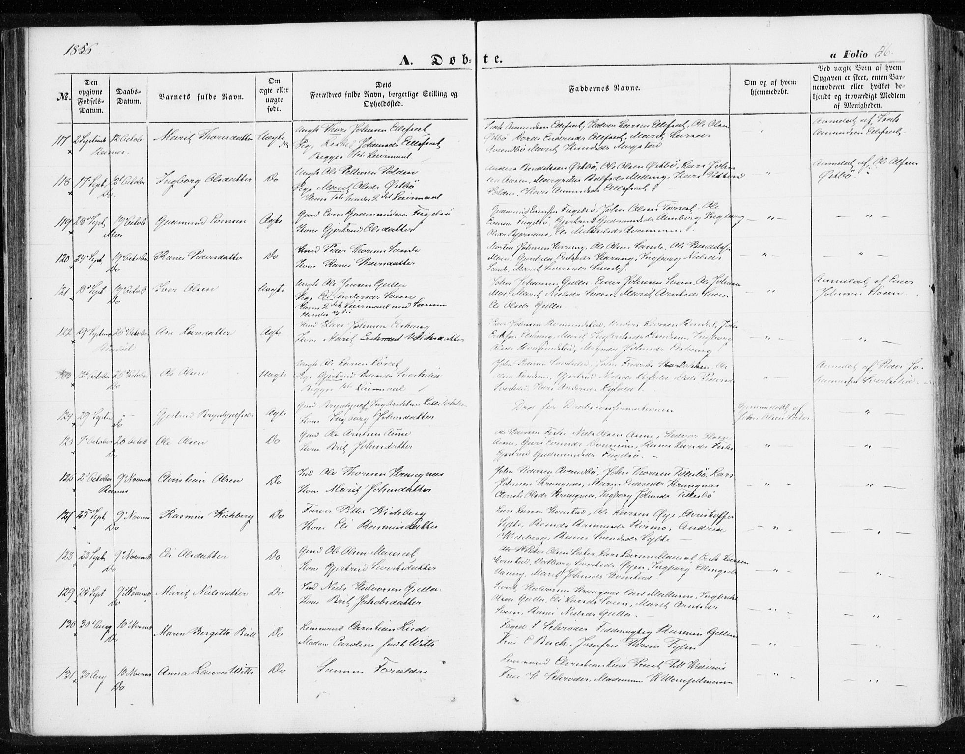 Ministerialprotokoller, klokkerbøker og fødselsregistre - Møre og Romsdal, AV/SAT-A-1454/595/L1044: Parish register (official) no. 595A06, 1852-1863, p. 56