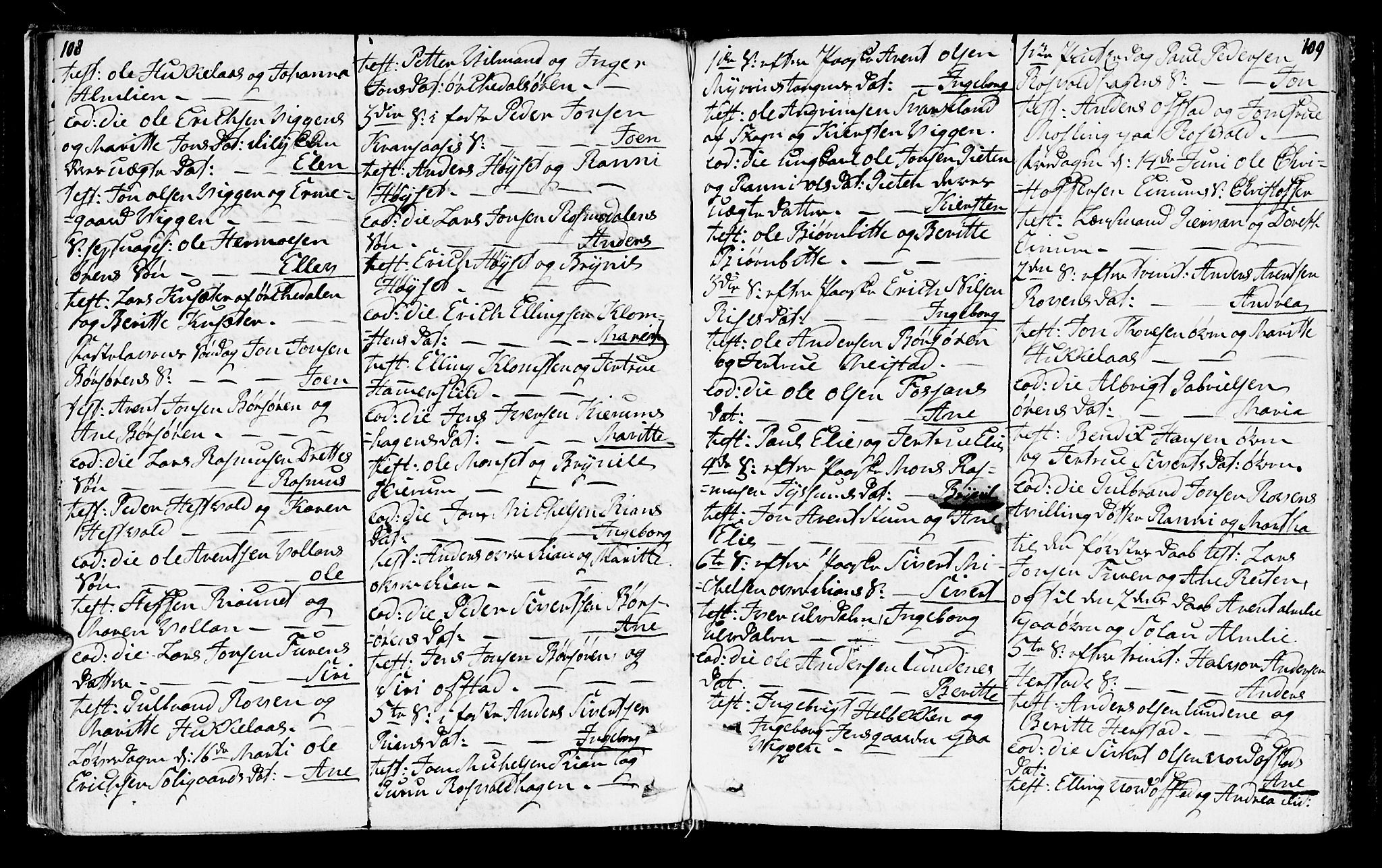 Ministerialprotokoller, klokkerbøker og fødselsregistre - Sør-Trøndelag, SAT/A-1456/665/L0769: Parish register (official) no. 665A04, 1803-1816, p. 108-109