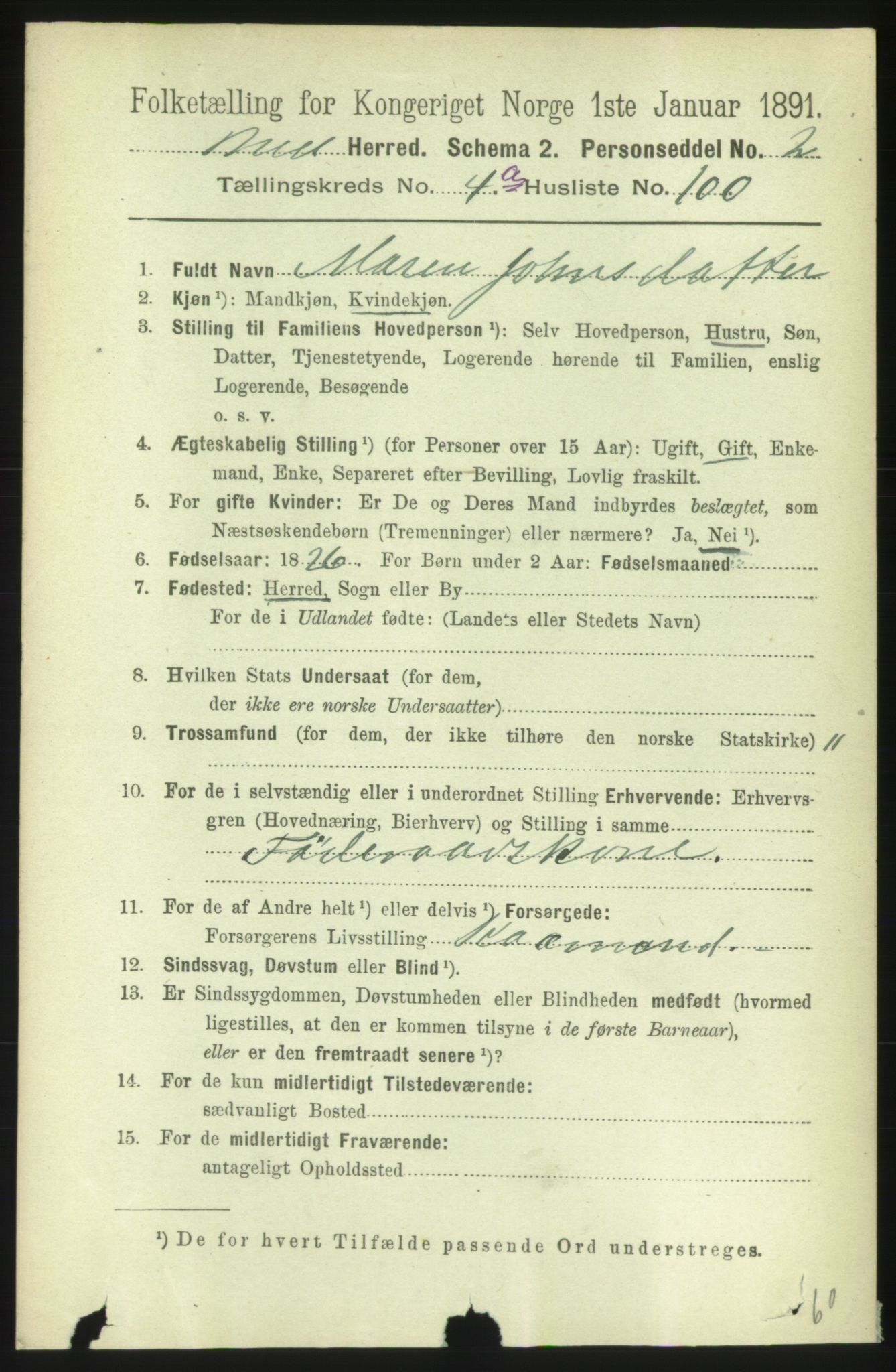 RA, 1891 census for 1549 Bud, 1891, p. 2771