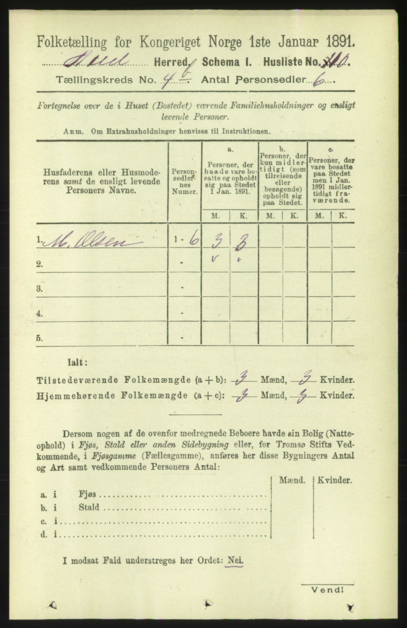 RA, 1891 census for 1549 Bud, 1891, p. 2784