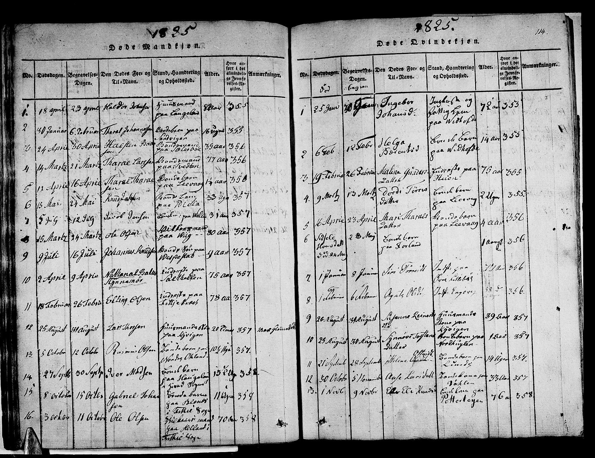 Stord sokneprestembete, SAB/A-78201/H/Haa: Parish register (official) no. A 5, 1816-1825, p. 114