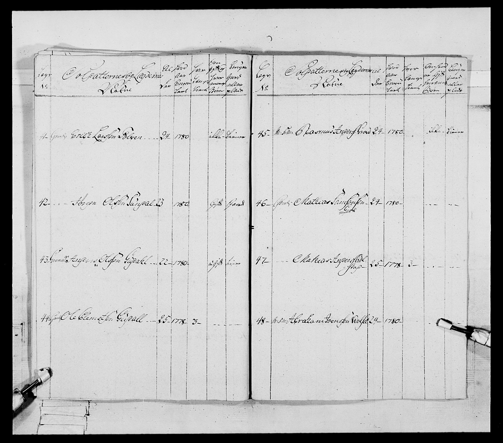 Generalitets- og kommissariatskollegiet, Det kongelige norske kommissariatskollegium, AV/RA-EA-5420/E/Eh/L0090: 1. Bergenhusiske nasjonale infanteriregiment, 1774-1780, p. 458