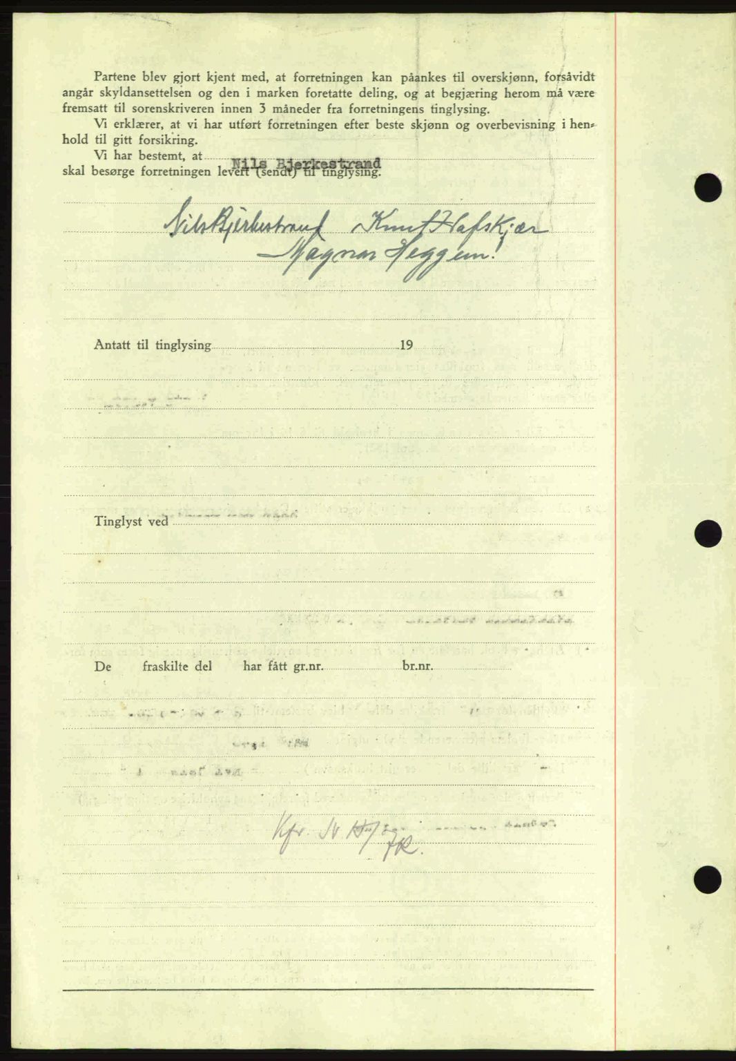 Nordmøre sorenskriveri, AV/SAT-A-4132/1/2/2Ca: Mortgage book no. A97, 1944-1944, Diary no: : 1176/1944