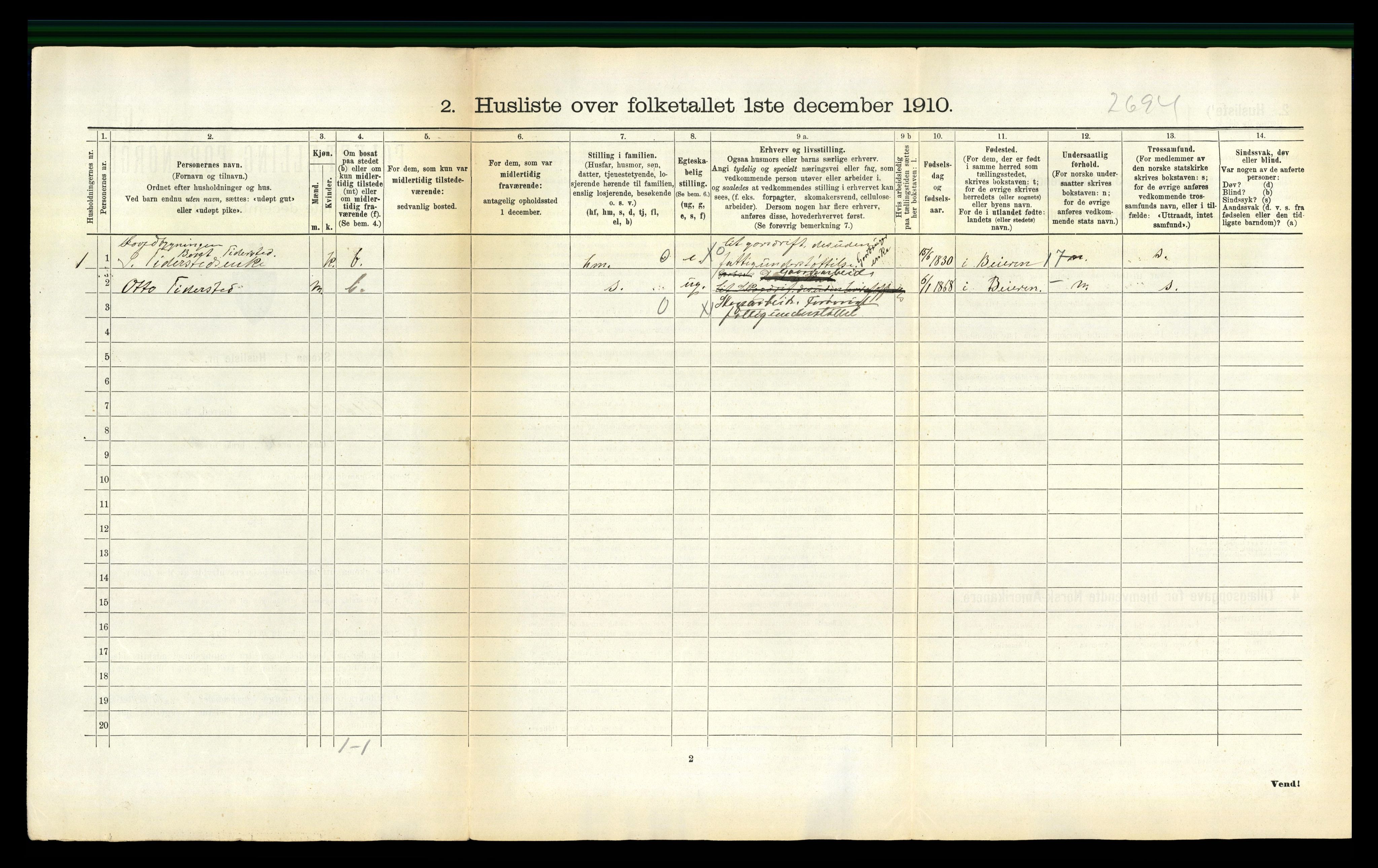 RA, 1910 census for Gildeskål, 1910, p. 682