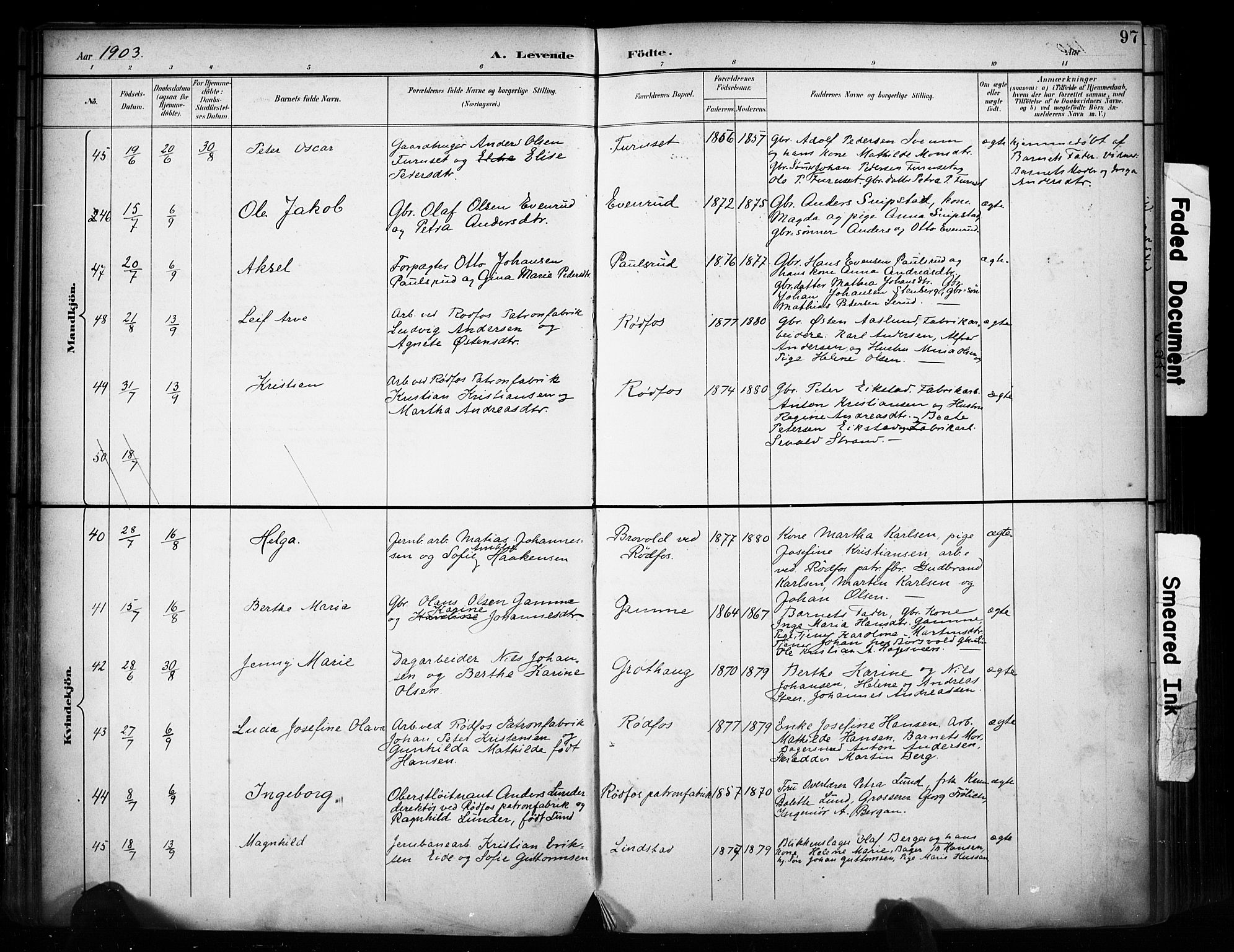 Vestre Toten prestekontor, SAH/PREST-108/H/Ha/Haa/L0011: Parish register (official) no. 11, 1895-1906, p. 97