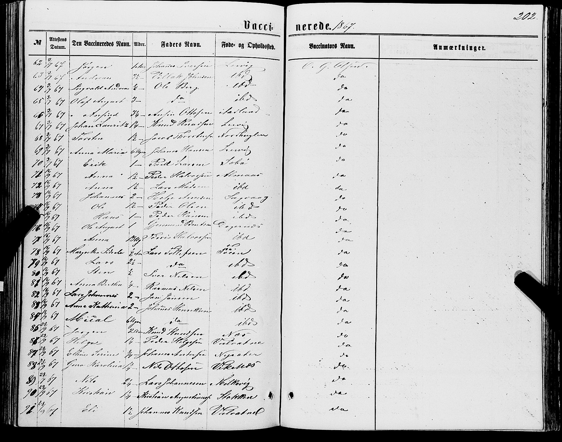 Stord sokneprestembete, AV/SAB-A-78201/H/Haa: Parish register (official) no. B 1, 1862-1877, p. 202