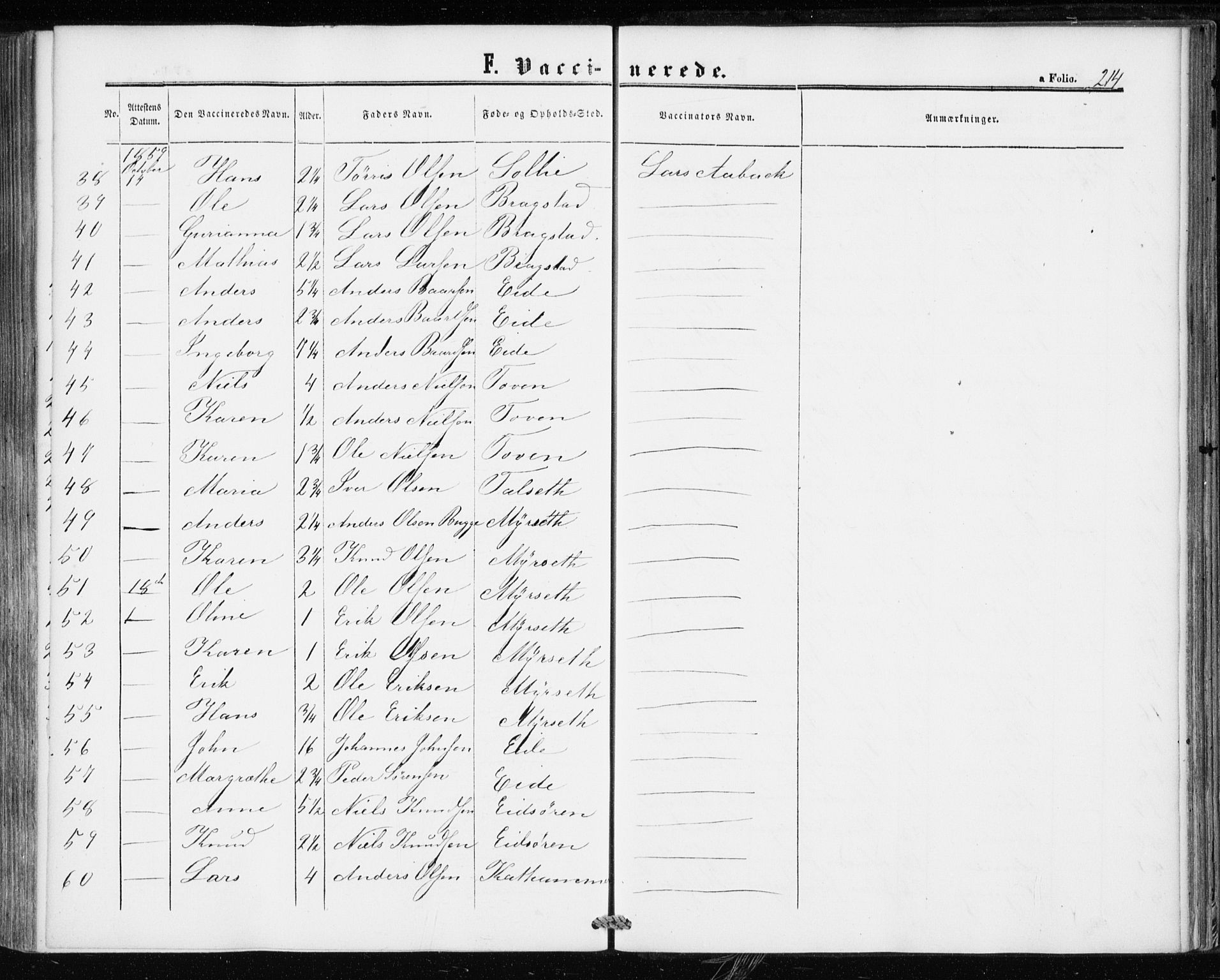 Ministerialprotokoller, klokkerbøker og fødselsregistre - Møre og Romsdal, AV/SAT-A-1454/586/L0985: Parish register (official) no. 586A11, 1857-1866, p. 214