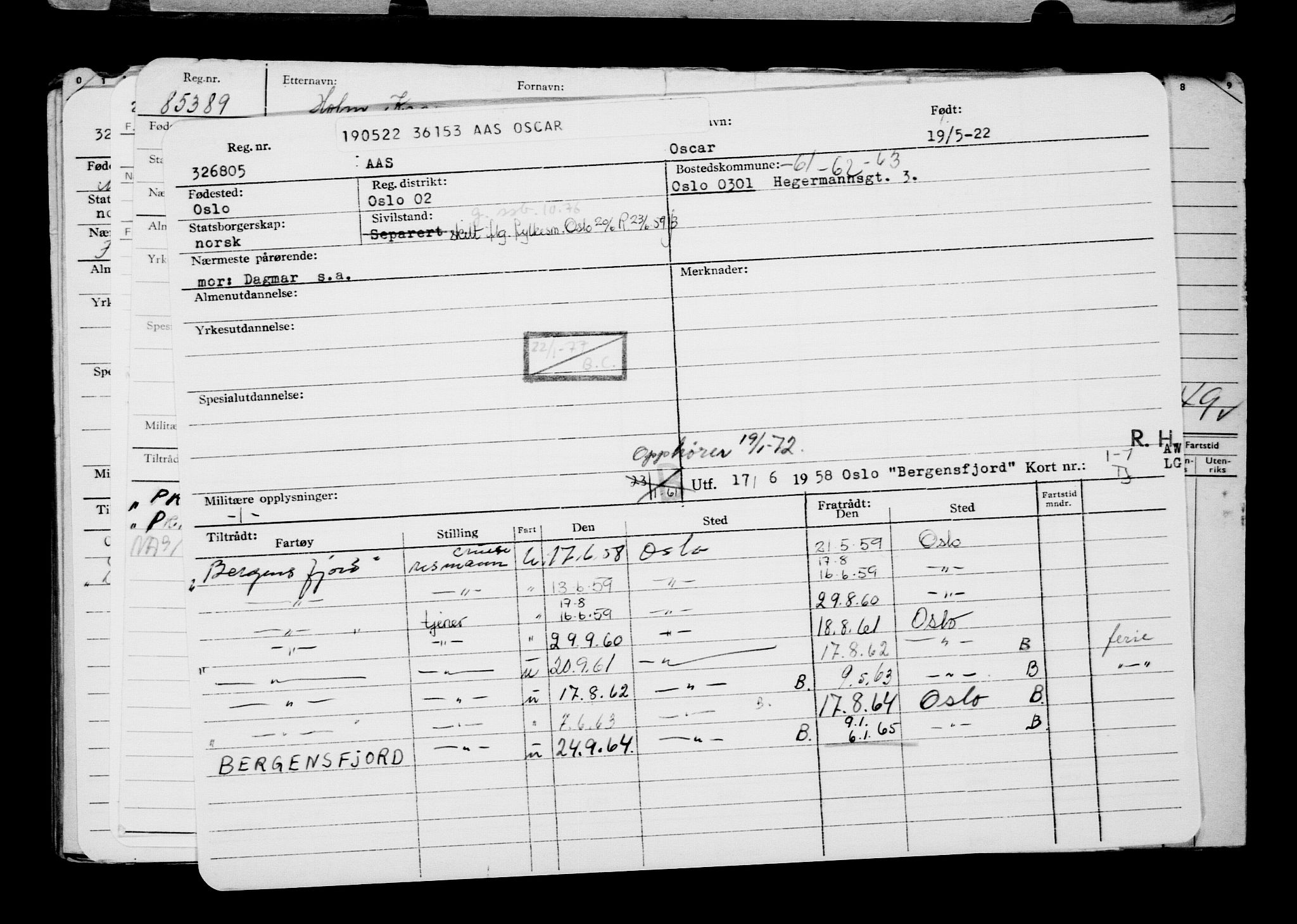 Direktoratet for sjømenn, AV/RA-S-3545/G/Gb/L0206: Hovedkort, 1922, p. 537