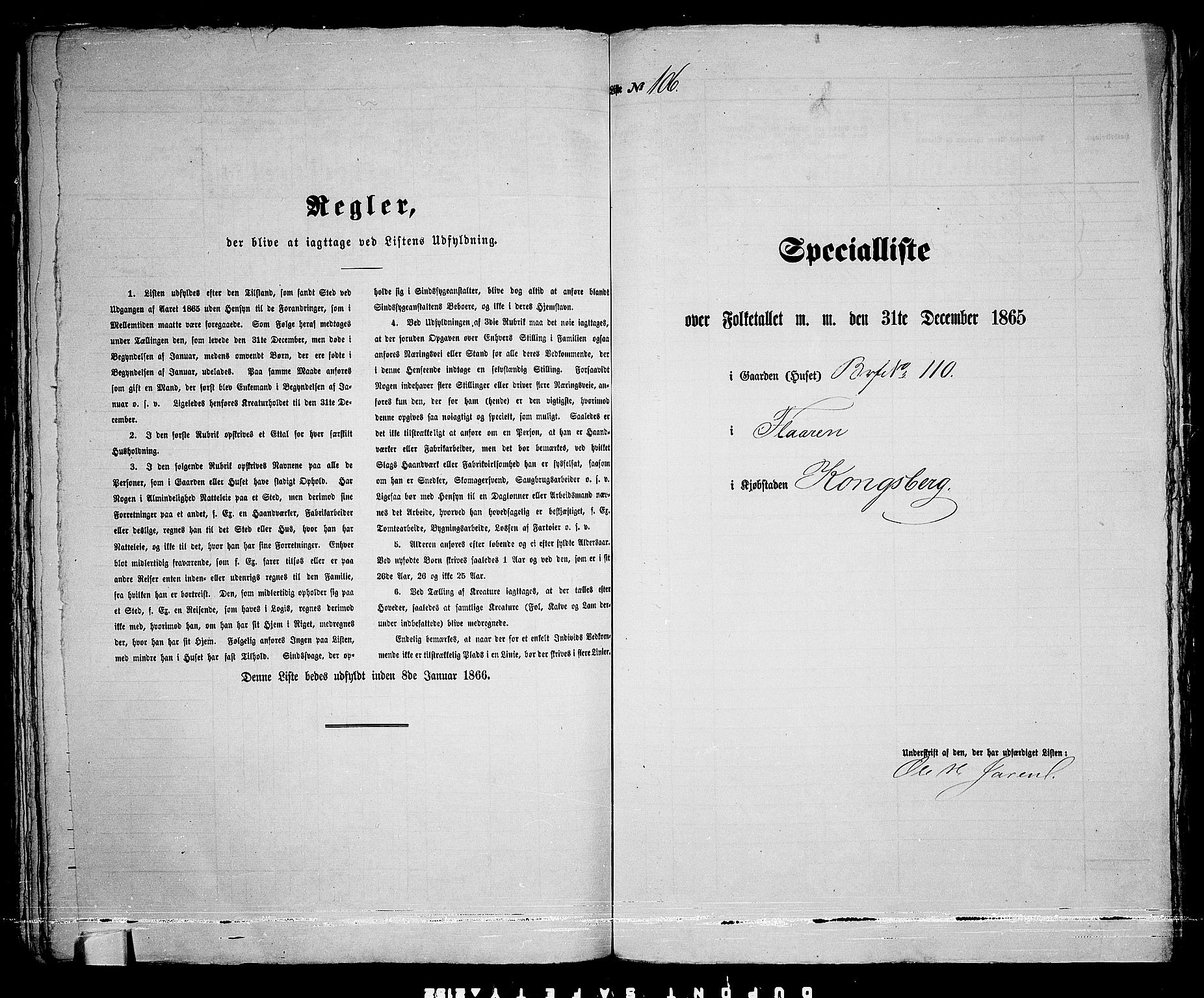 RA, 1865 census for Kongsberg/Kongsberg, 1865, p. 222