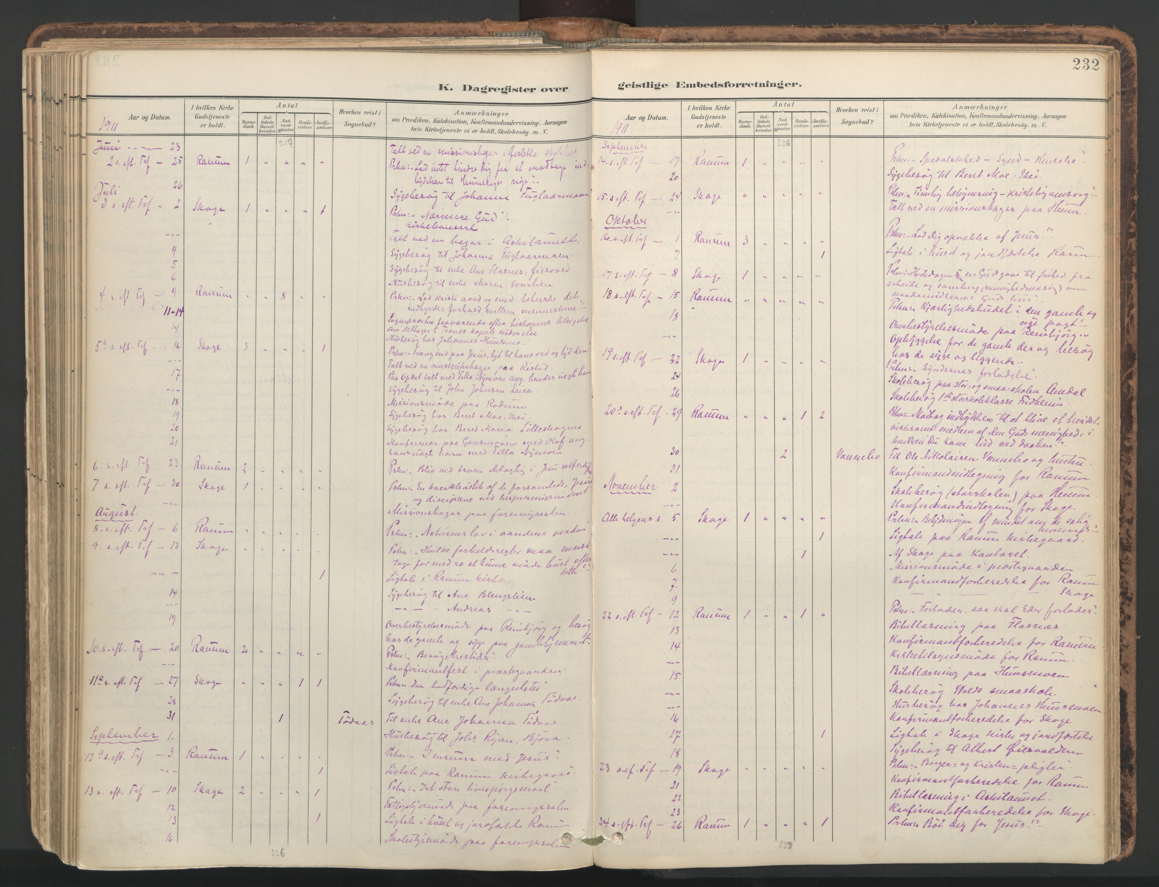 Ministerialprotokoller, klokkerbøker og fødselsregistre - Nord-Trøndelag, AV/SAT-A-1458/764/L0556: Parish register (official) no. 764A11, 1897-1924, p. 232