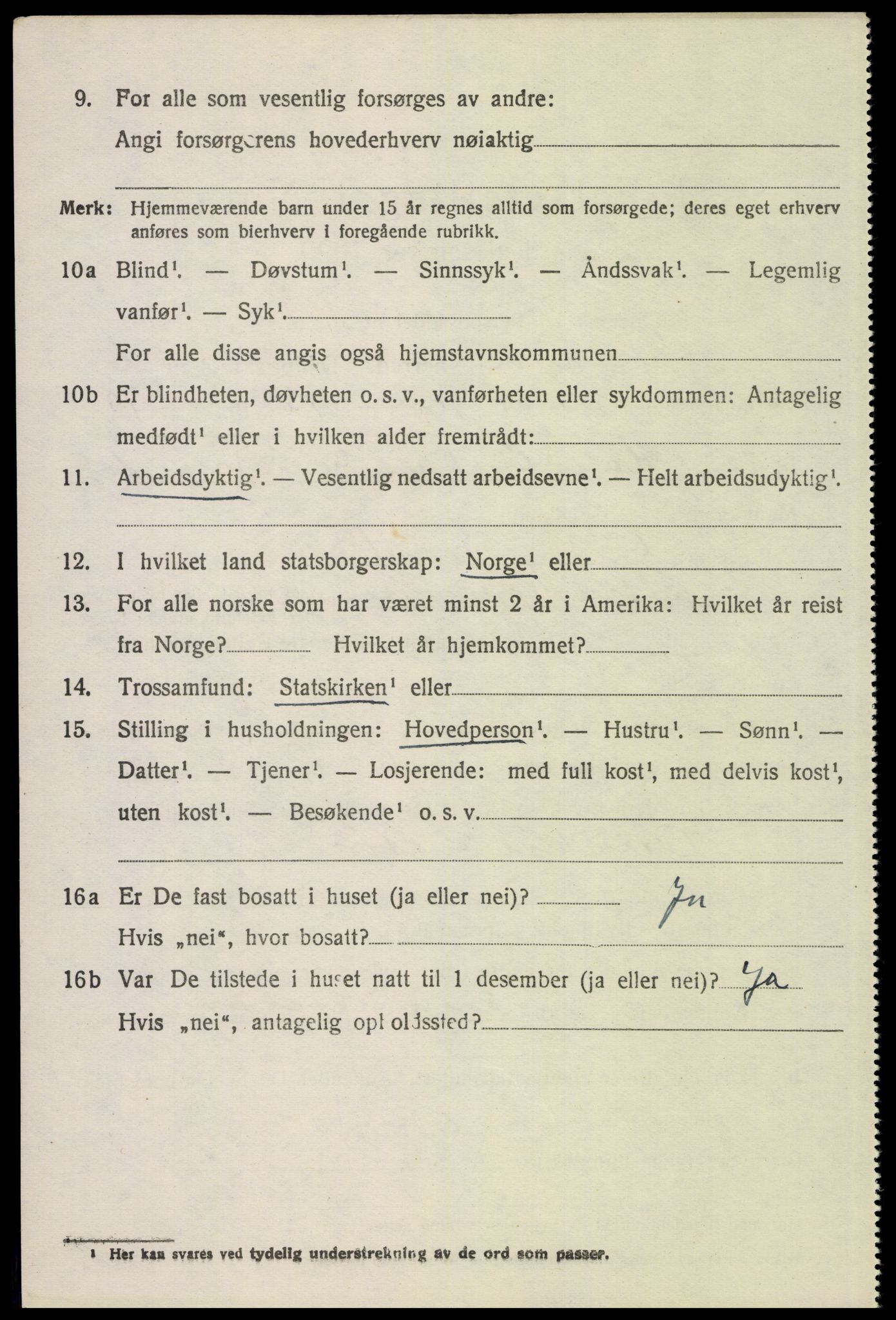 SAH, 1920 census for Elverum, 1920, p. 9697