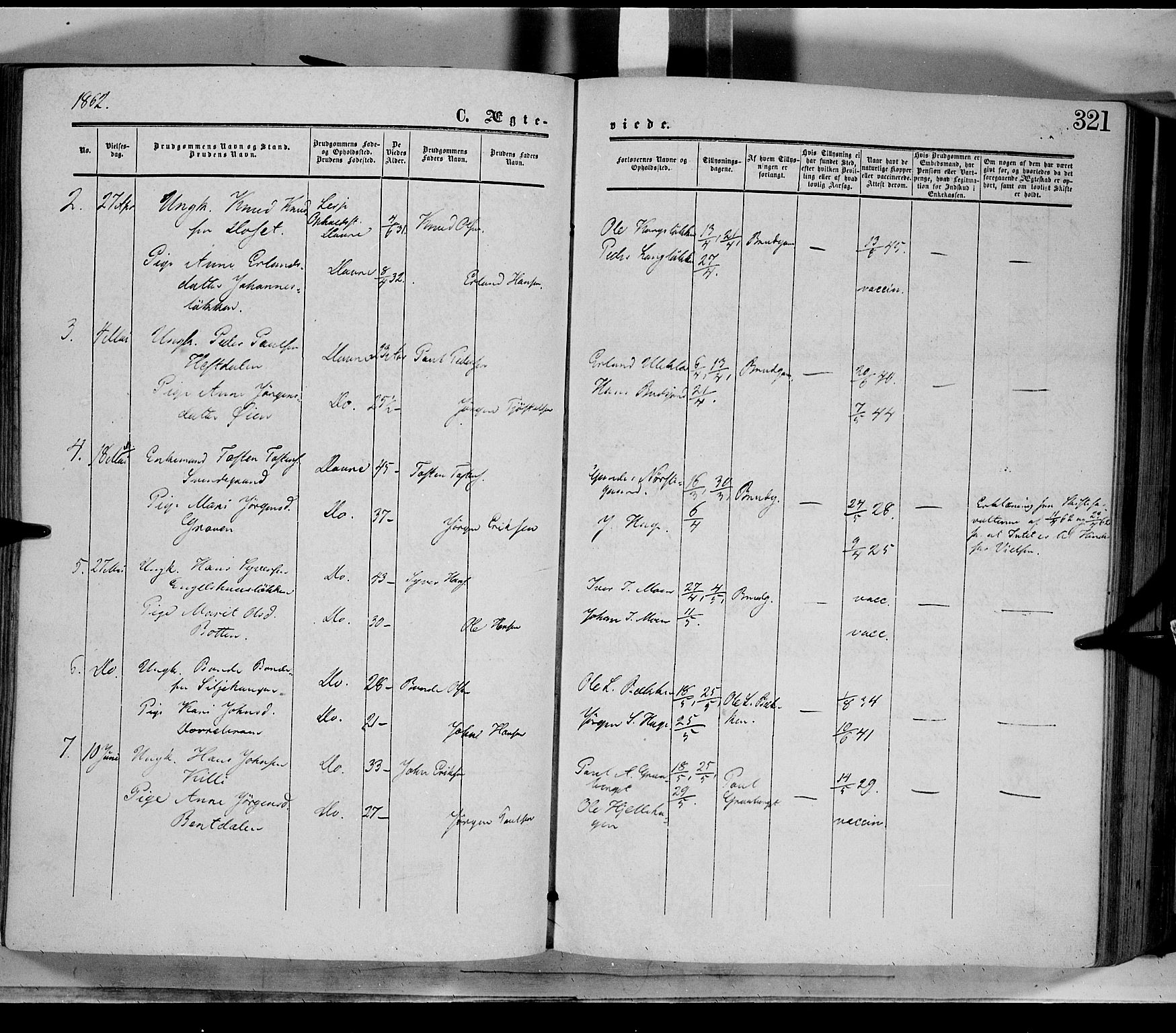 Dovre prestekontor, AV/SAH-PREST-066/H/Ha/Haa/L0001: Parish register (official) no. 1, 1854-1878, p. 321