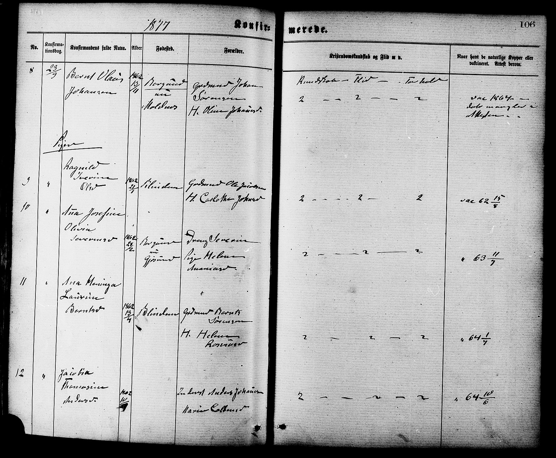 Ministerialprotokoller, klokkerbøker og fødselsregistre - Møre og Romsdal, AV/SAT-A-1454/537/L0519: Parish register (official) no. 537A03, 1876-1889, p. 106