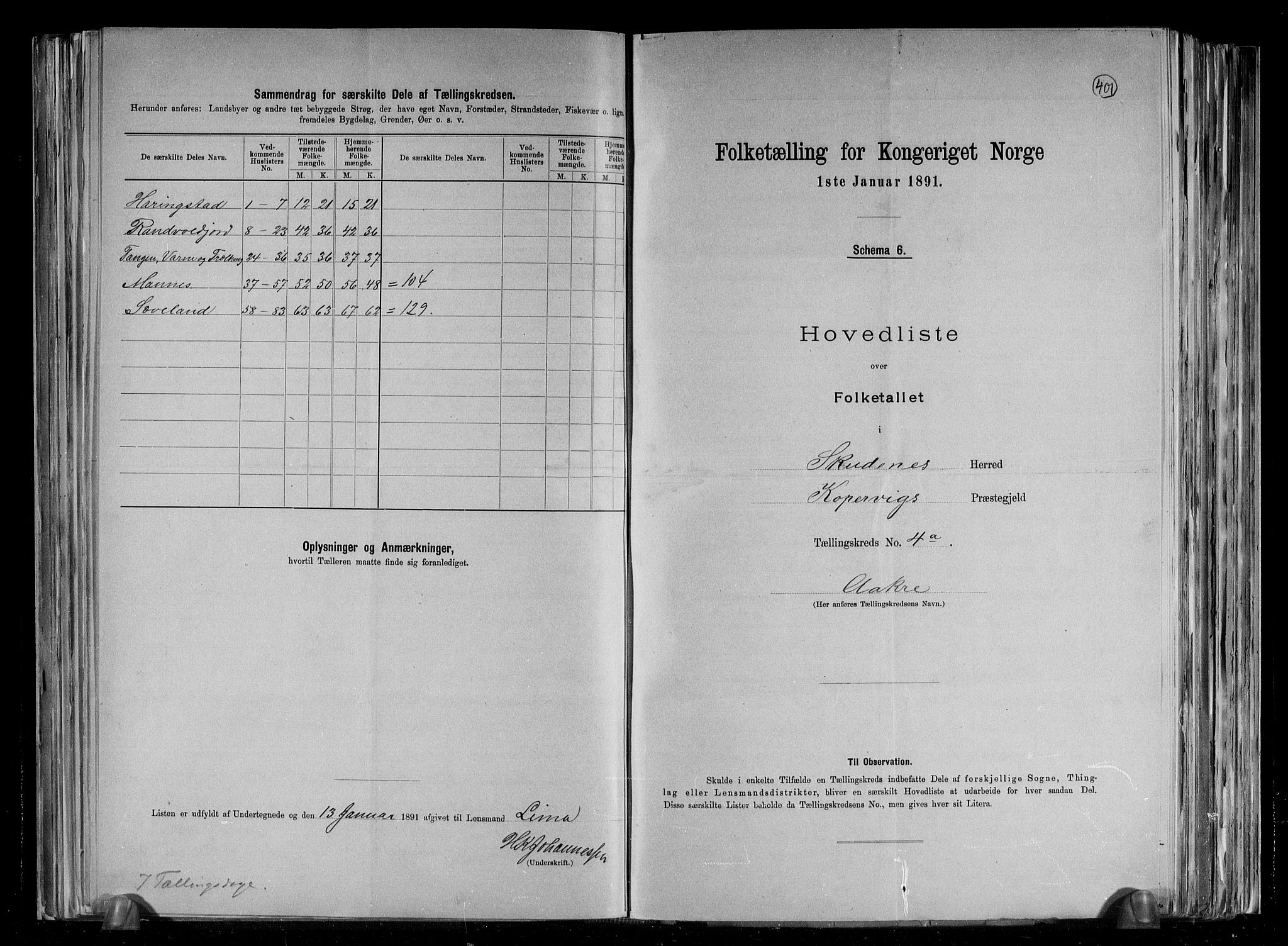 RA, 1891 census for 1150 Skudenes, 1891, p. 15