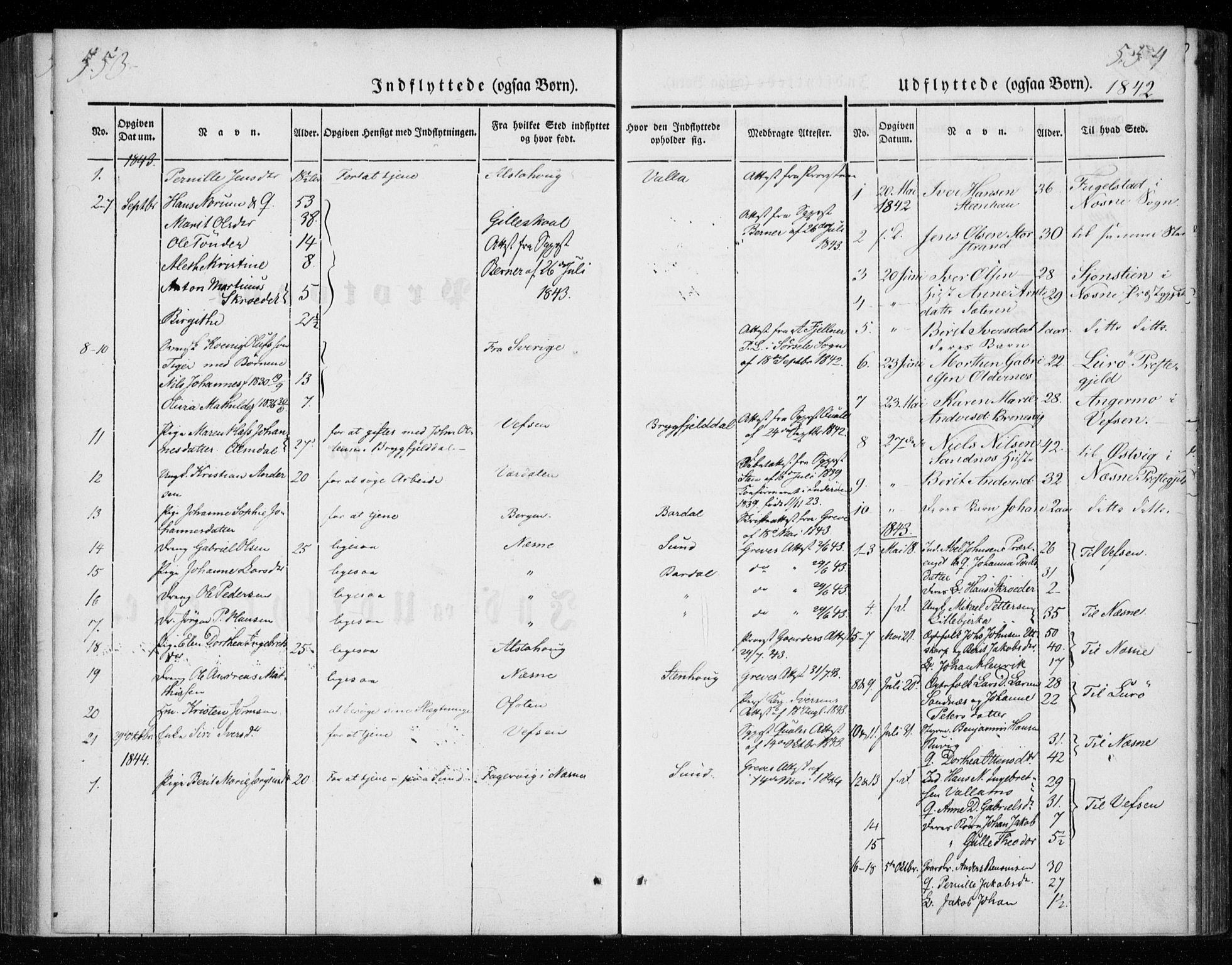 Ministerialprotokoller, klokkerbøker og fødselsregistre - Nordland, AV/SAT-A-1459/825/L0355: Parish register (official) no. 825A09, 1842-1863, p. 553-554