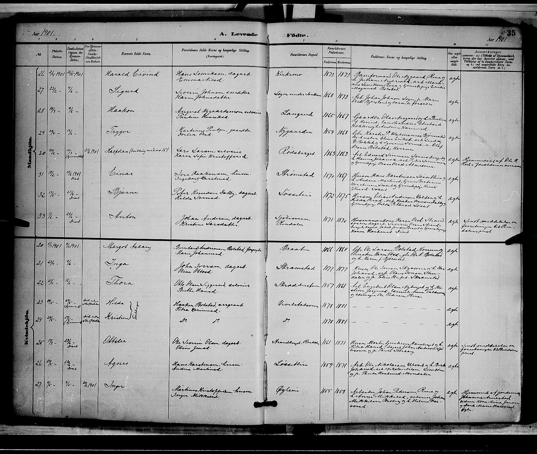 Åmot prestekontor, Hedmark, AV/SAH-PREST-056/H/Ha/Hab/L0002: Parish register (copy) no. 2, 1896-1906, p. 35