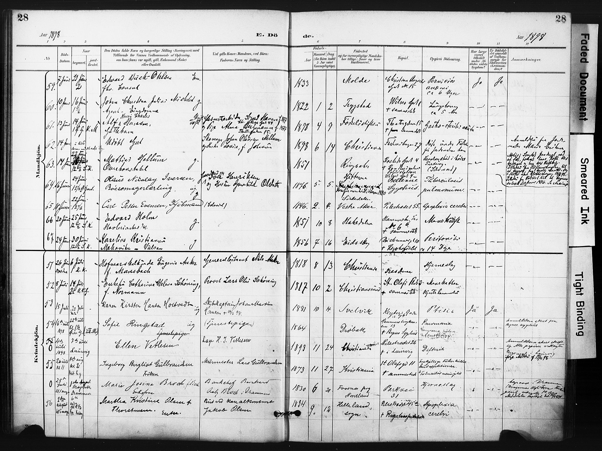 Trefoldighet prestekontor Kirkebøker, AV/SAO-A-10882/F/Fd/L0004: Parish register (official) no. IV 4, 1897-1912, p. 28