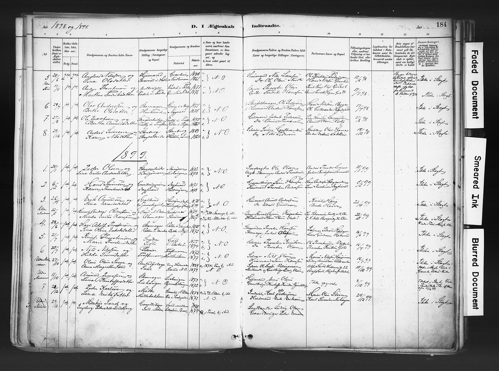 Nord-Odal prestekontor, AV/SAH-PREST-032/H/Ha/Haa/L0006: Parish register (official) no. 6, 1886-1901, p. 184