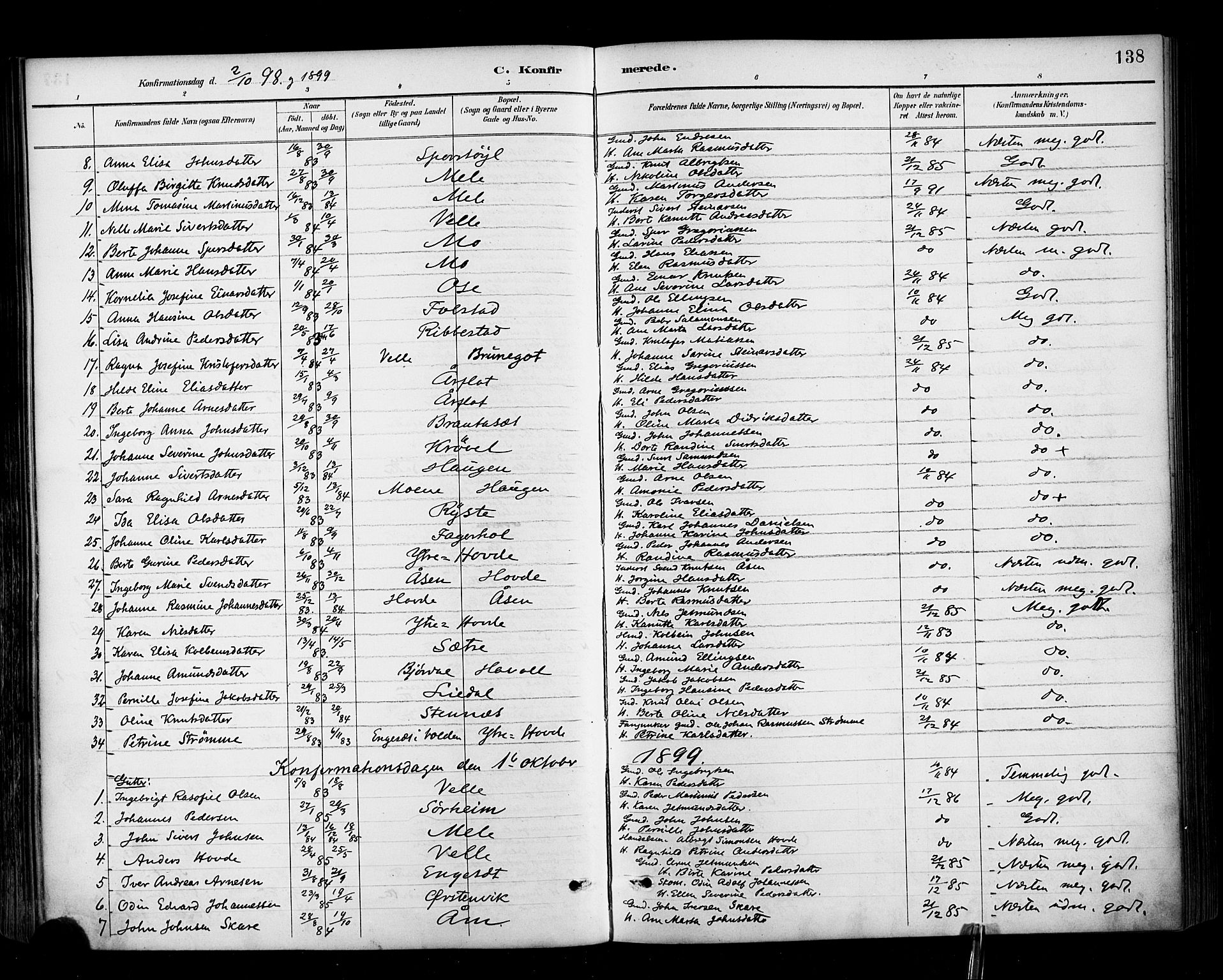 Ministerialprotokoller, klokkerbøker og fødselsregistre - Møre og Romsdal, AV/SAT-A-1454/513/L0177: Parish register (official) no. 513A04, 1890-1906, p. 138