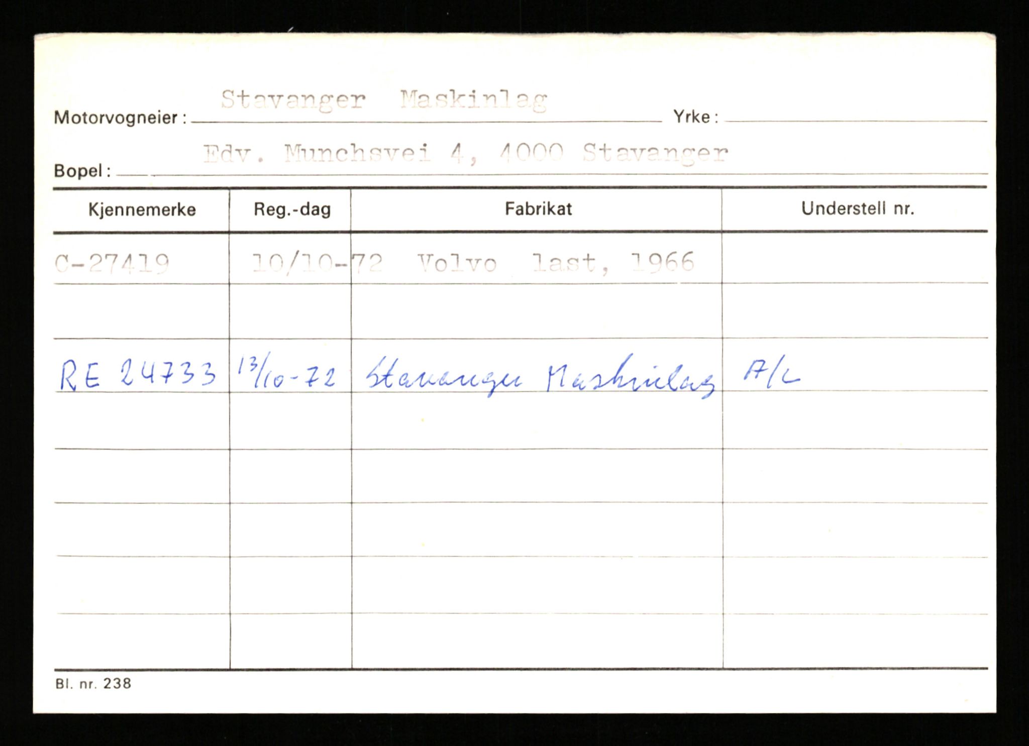 Stavanger trafikkstasjon, SAST/A-101942/0/G/L0005: Registreringsnummer: 23000 - 34245, 1930-1971, p. 1451