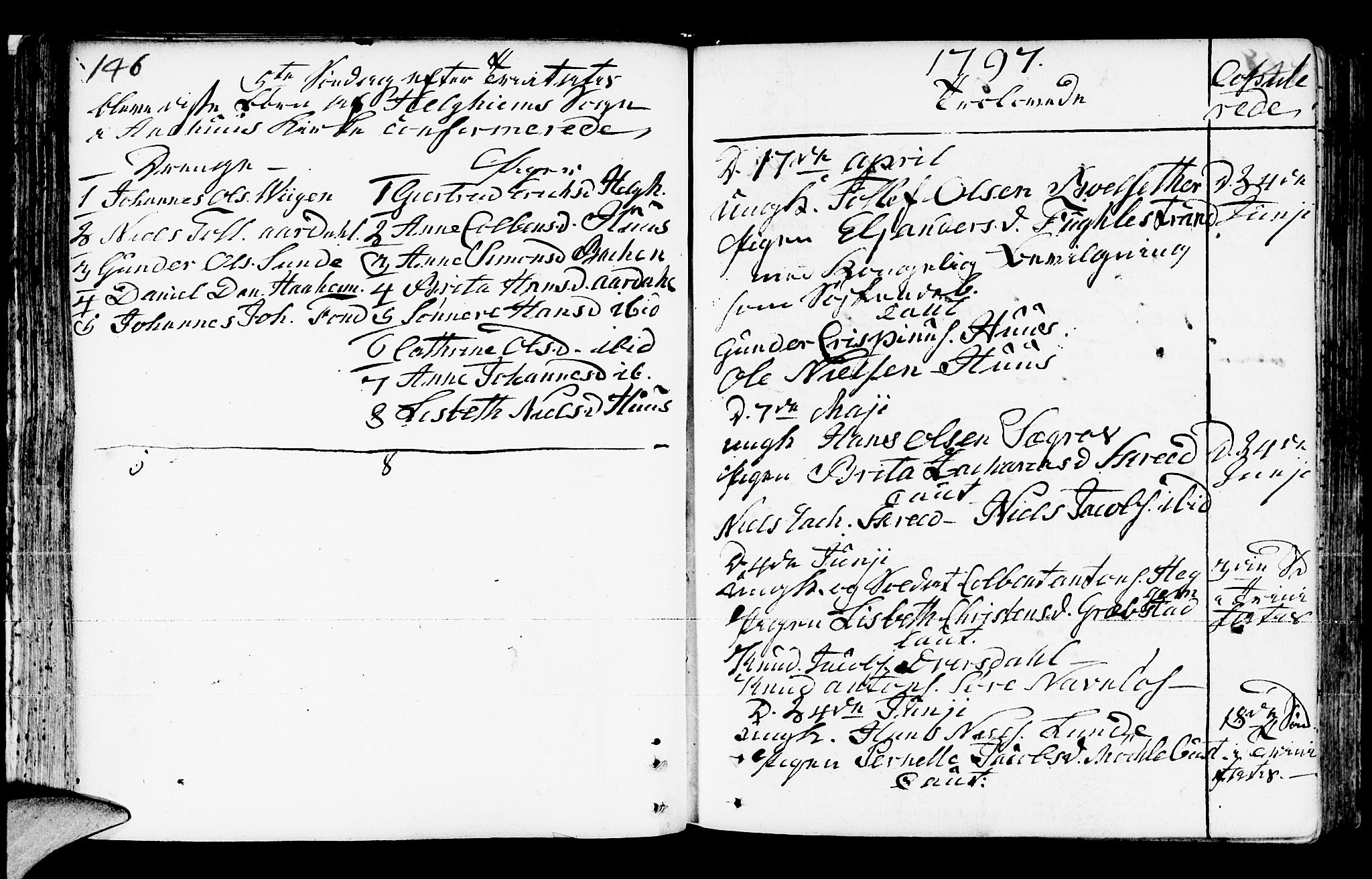 Jølster sokneprestembete, AV/SAB-A-80701/H/Haa/Haaa/L0006: Parish register (official) no. A 6, 1790-1821, p. 146-147