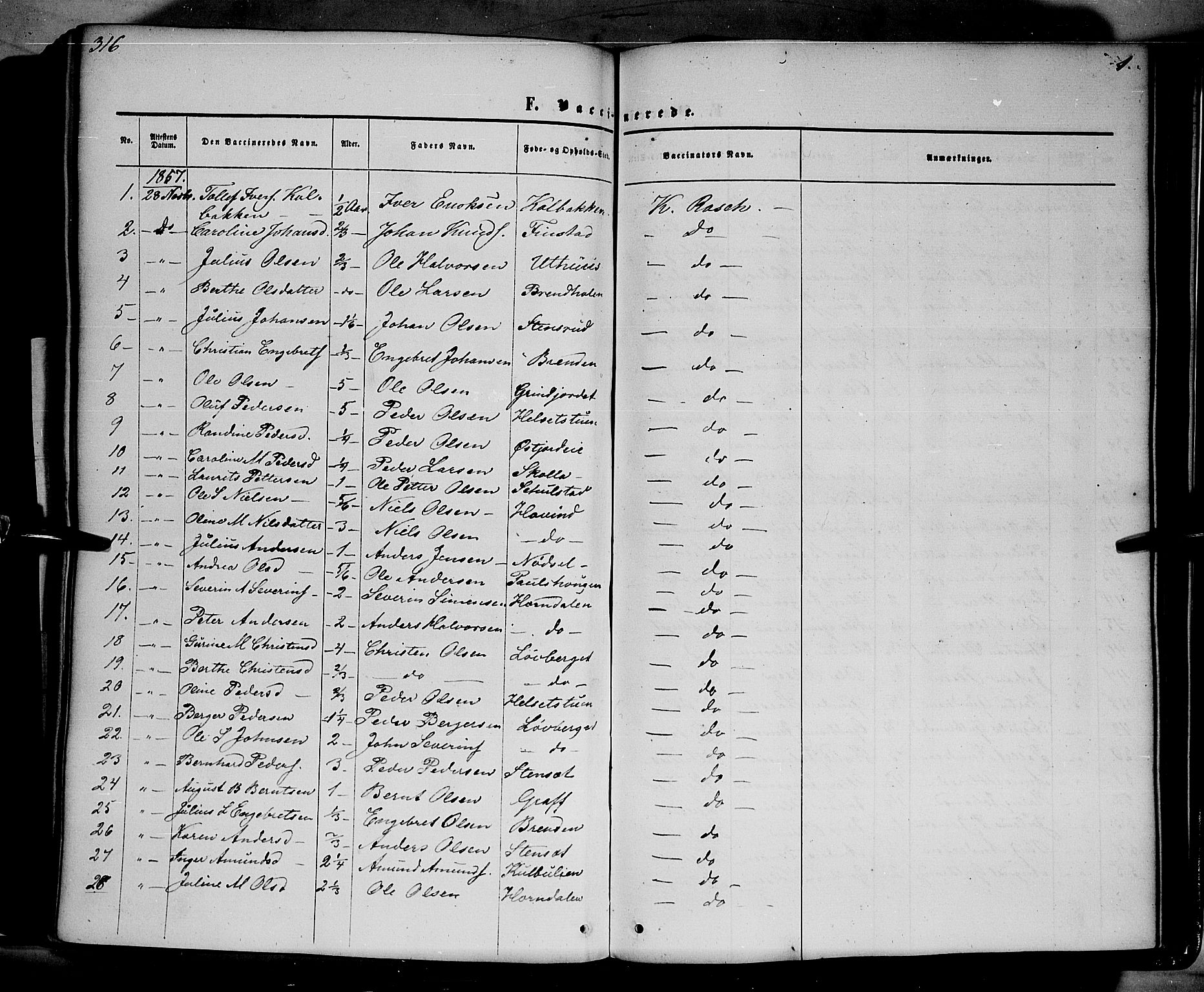 Elverum prestekontor, SAH/PREST-044/H/Ha/Haa/L0010: Parish register (official) no. 10, 1857-1868, p. 316