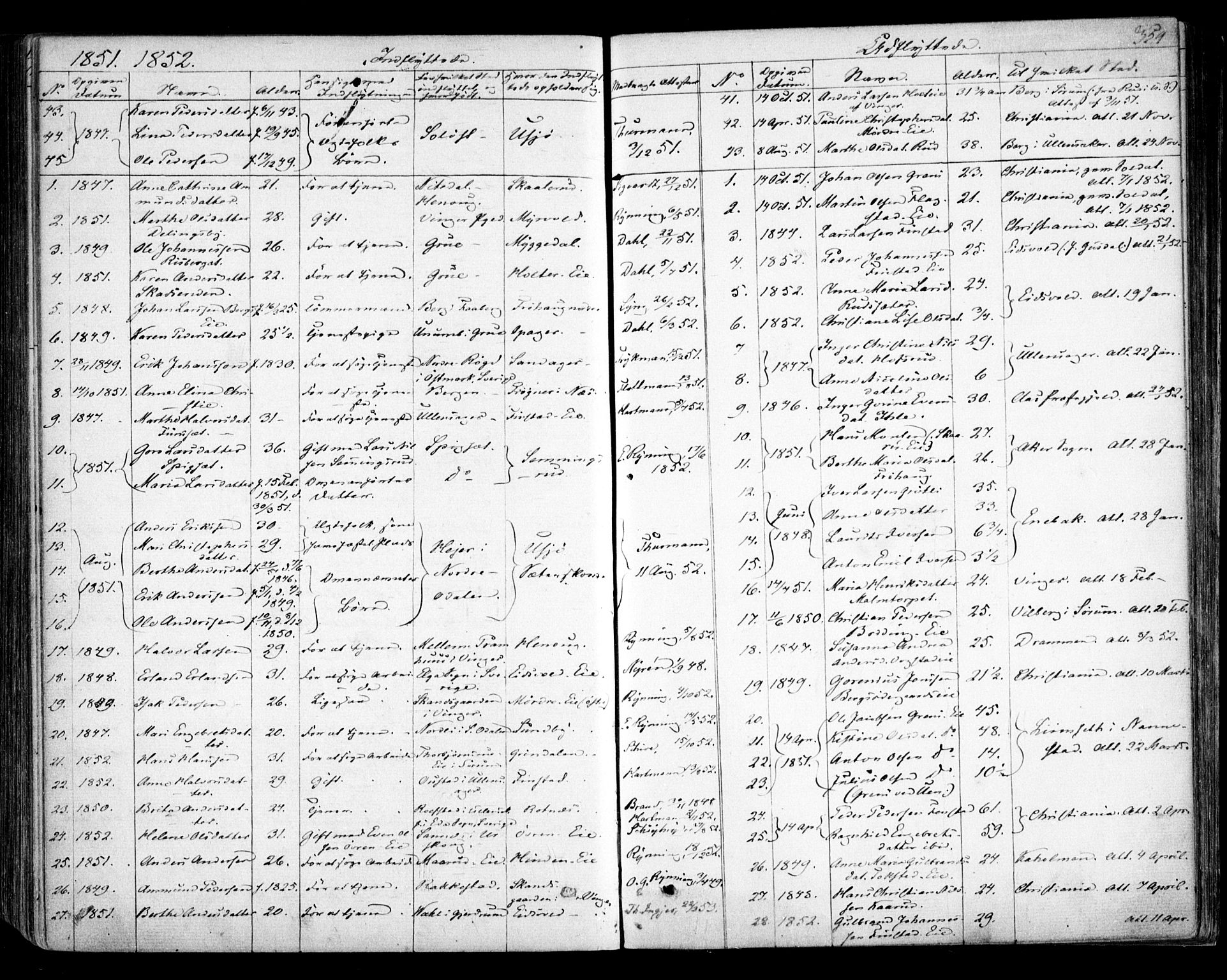 Nes prestekontor Kirkebøker, AV/SAO-A-10410/F/Fa/L0007: Parish register (official) no. I 7, 1846-1858, p. 354