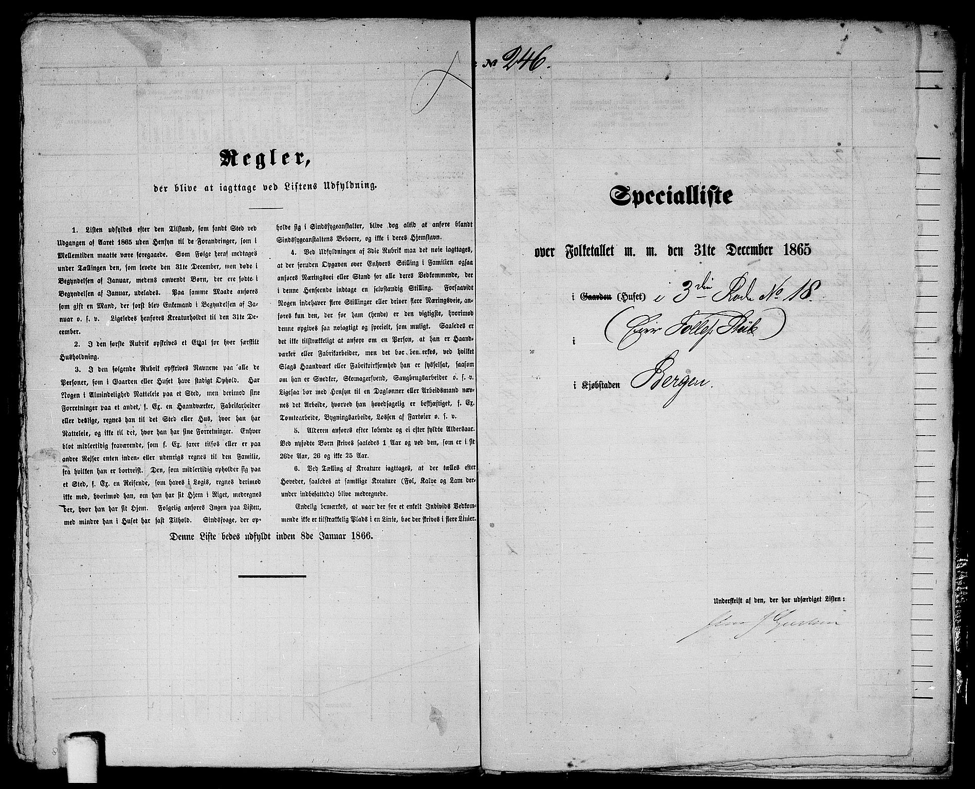 RA, 1865 census for Bergen, 1865, p. 538