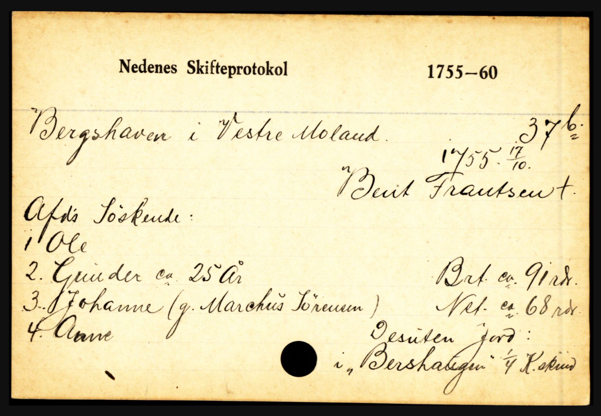 Nedenes sorenskriveri før 1824, AV/SAK-1221-0007/H, p. 2293