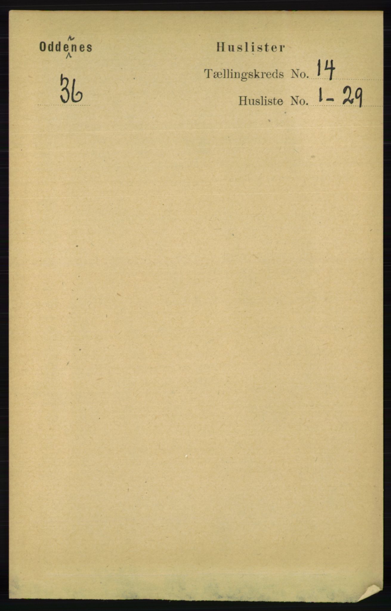 RA, 1891 census for 1012 Oddernes, 1891, p. 4838