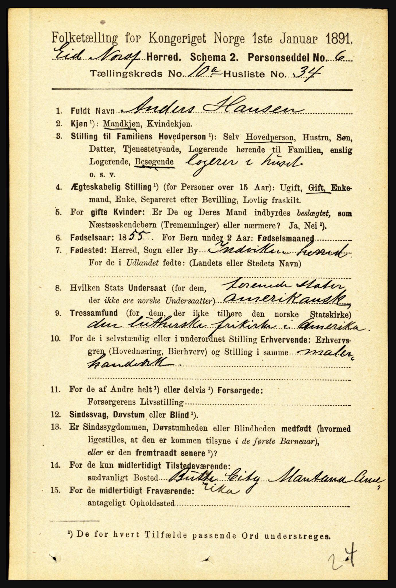 RA, 1891 census for 1443 Eid, 1891, p. 3004