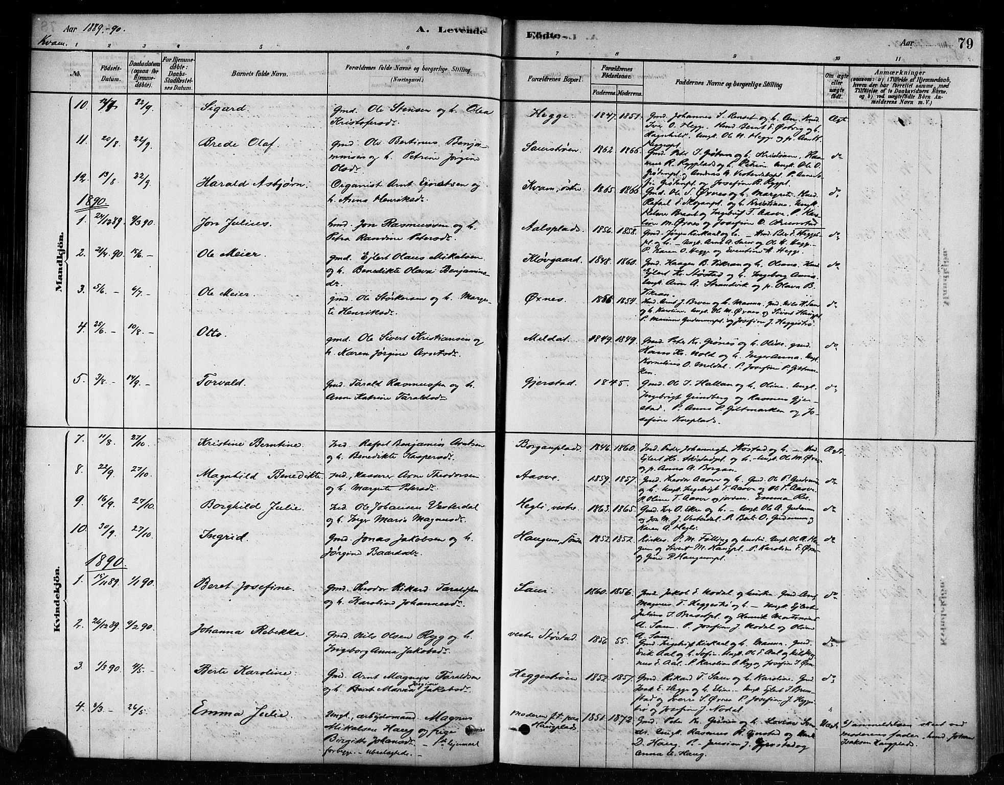 Ministerialprotokoller, klokkerbøker og fødselsregistre - Nord-Trøndelag, SAT/A-1458/746/L0449: Parish register (official) no. 746A07 /2, 1878-1899, p. 79