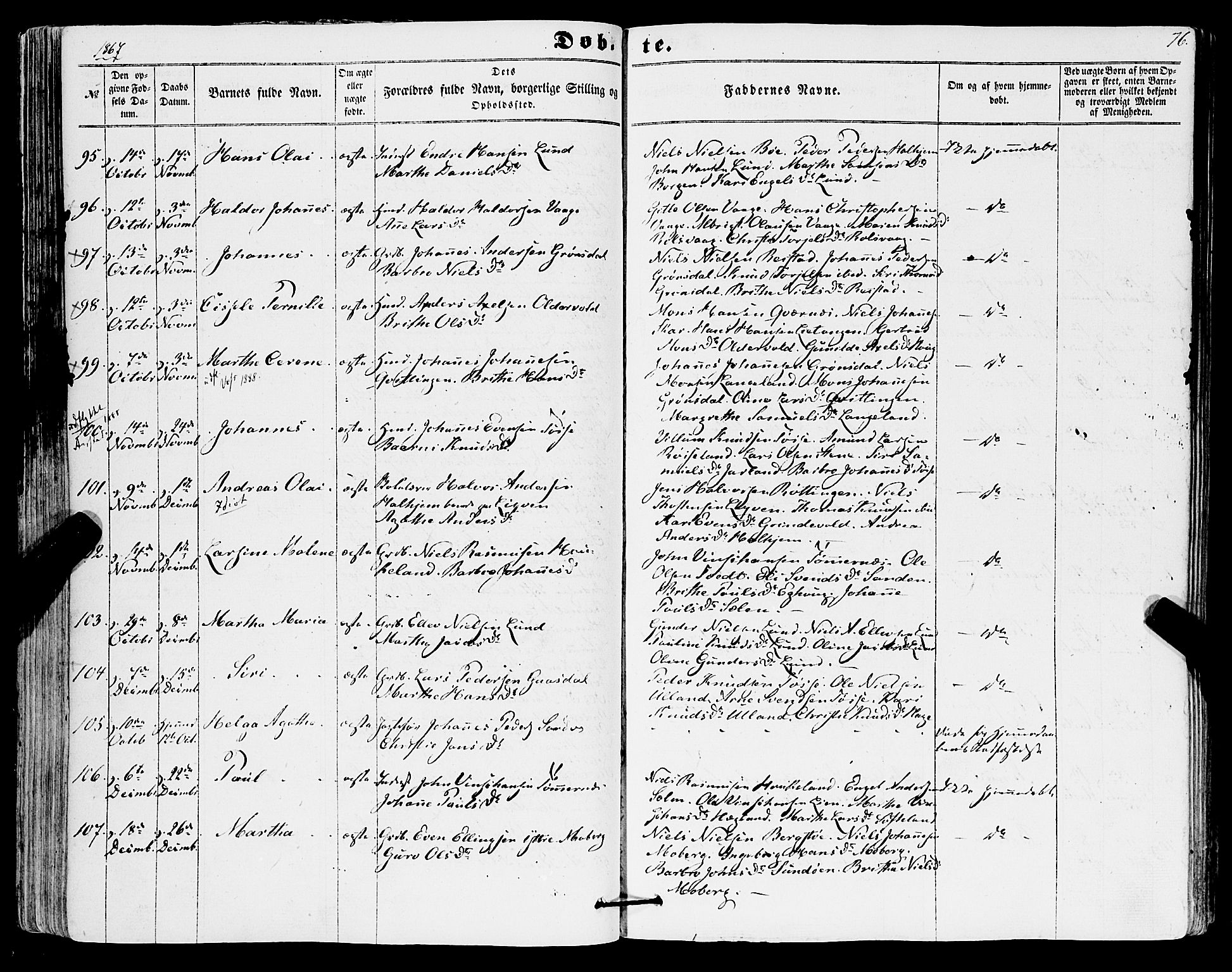 Os sokneprestembete, AV/SAB-A-99929: Parish register (official) no. A 17, 1860-1873, p. 76