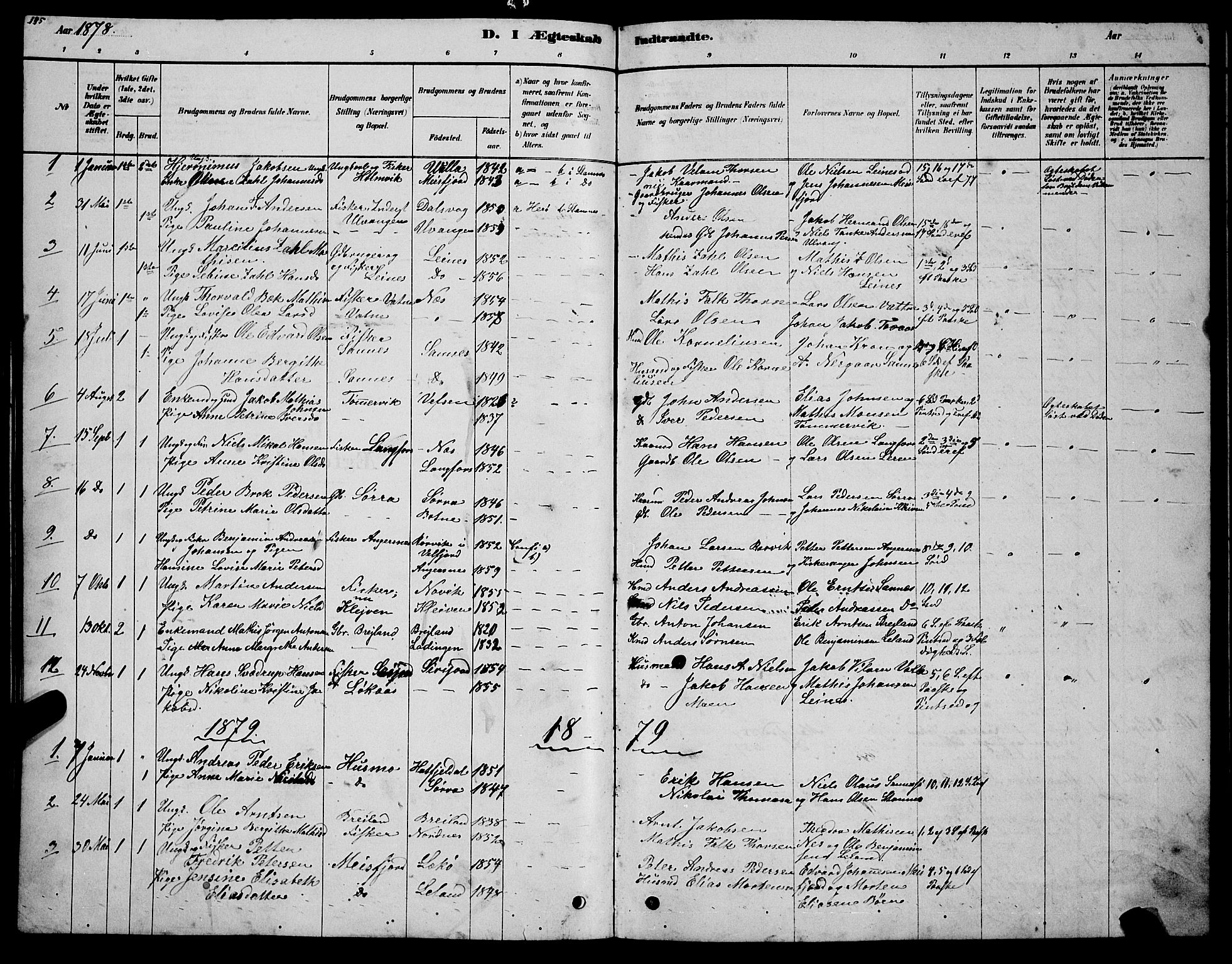 Ministerialprotokoller, klokkerbøker og fødselsregistre - Nordland, AV/SAT-A-1459/831/L0477: Parish register (copy) no. 831C04, 1878-1897, p. 145