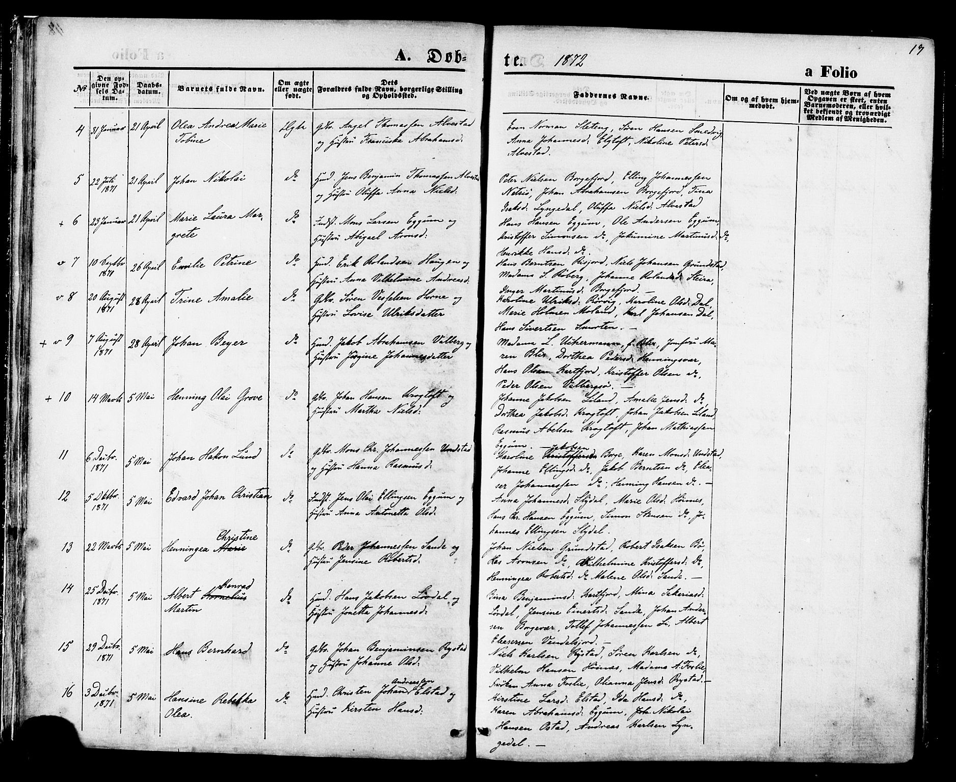 Ministerialprotokoller, klokkerbøker og fødselsregistre - Nordland, SAT/A-1459/880/L1132: Parish register (official) no. 880A06, 1869-1887, p. 19