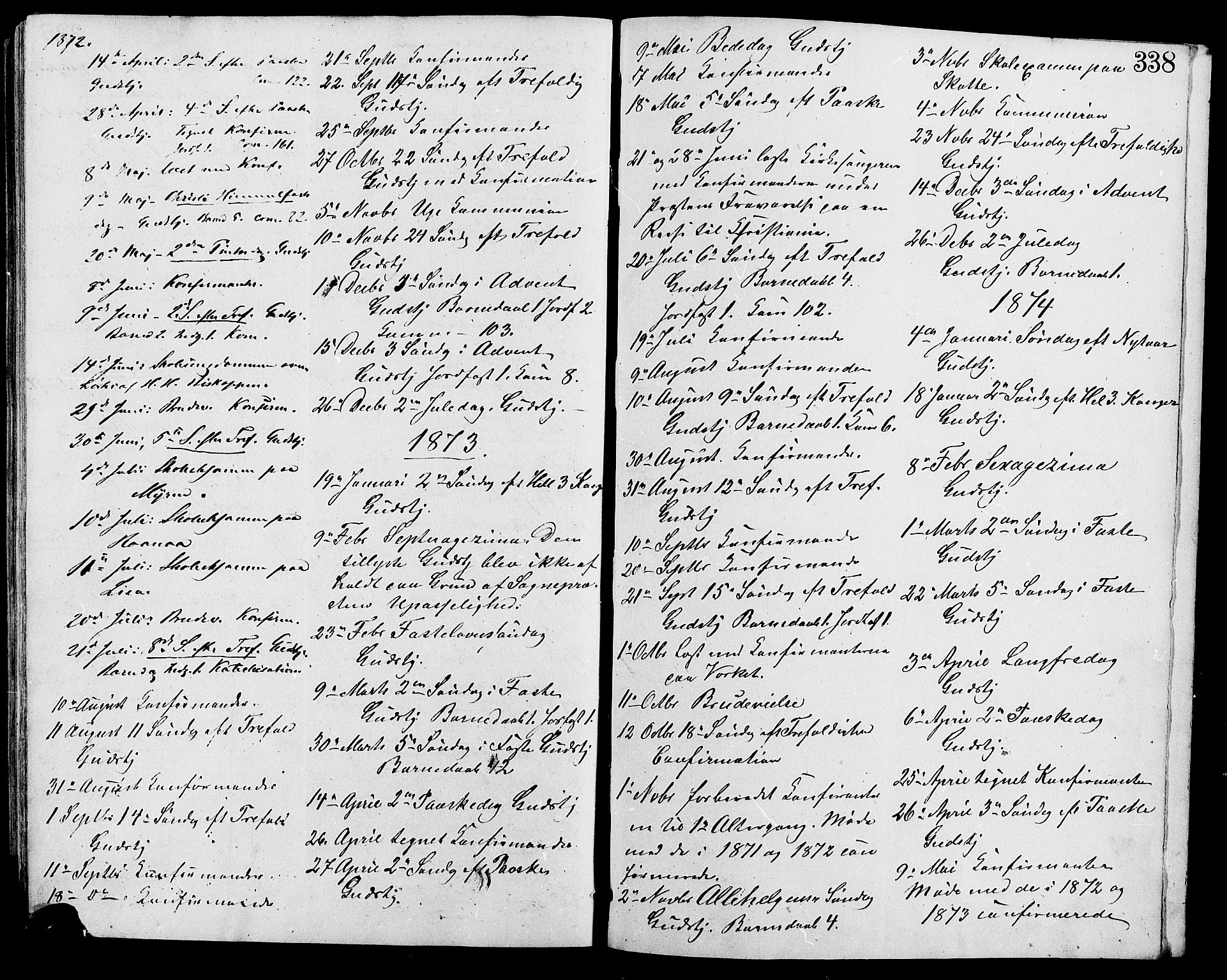 Lesja prestekontor, SAH/PREST-068/H/Ha/Haa/L0009: Parish register (official) no. 9, 1854-1889, p. 338