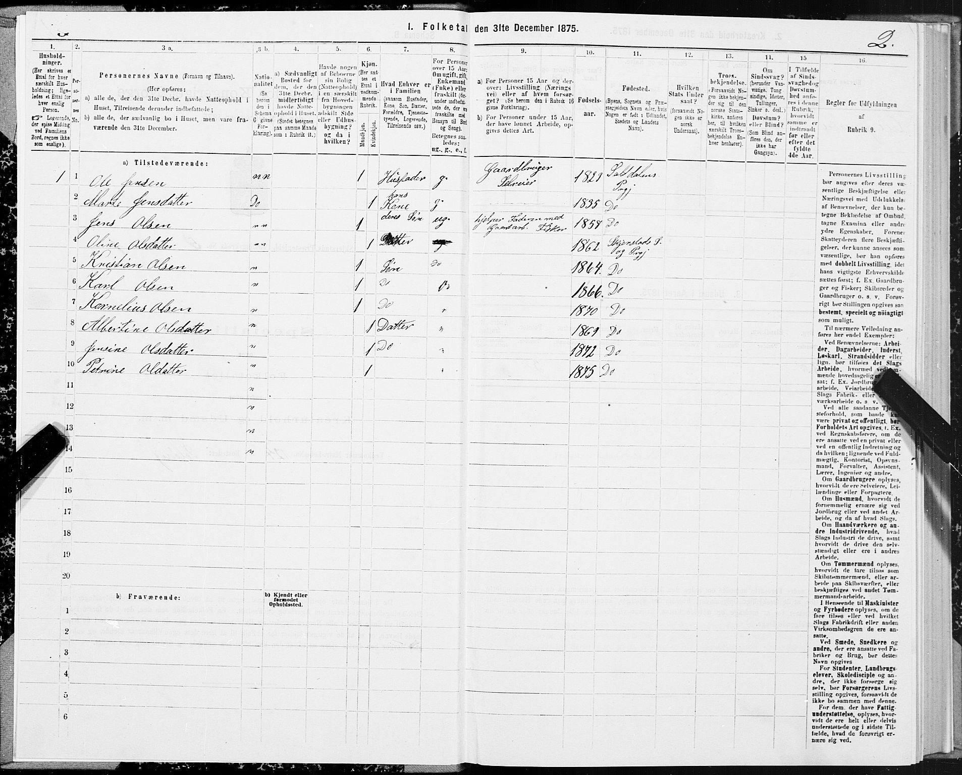 SAT, 1875 census for 1842P Skjerstad, 1875, p. 3002