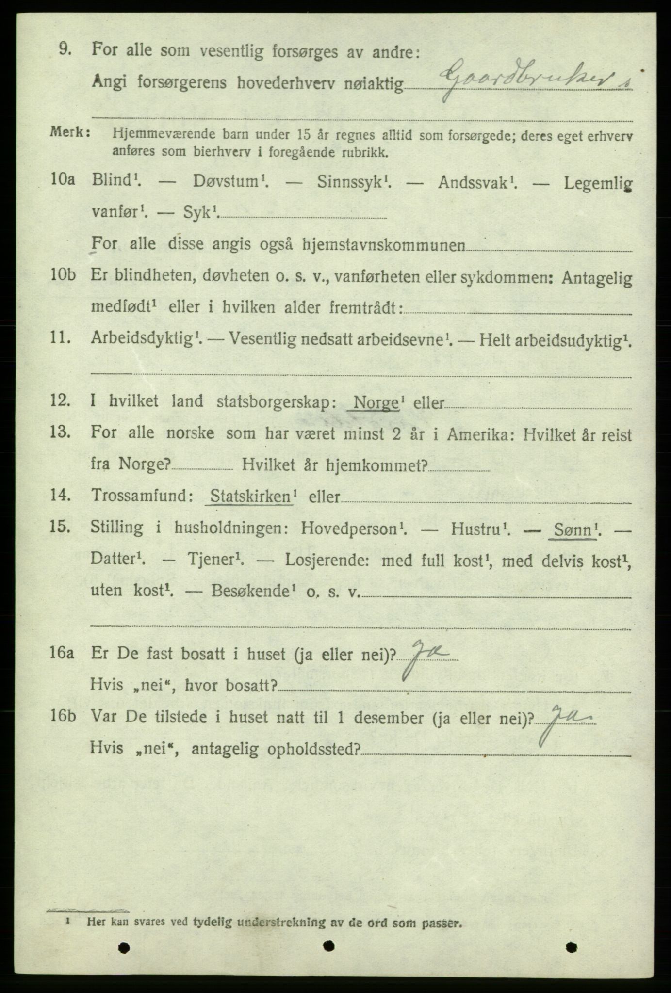 SAB, 1920 census for Varaldsøy, 1920, p. 1268