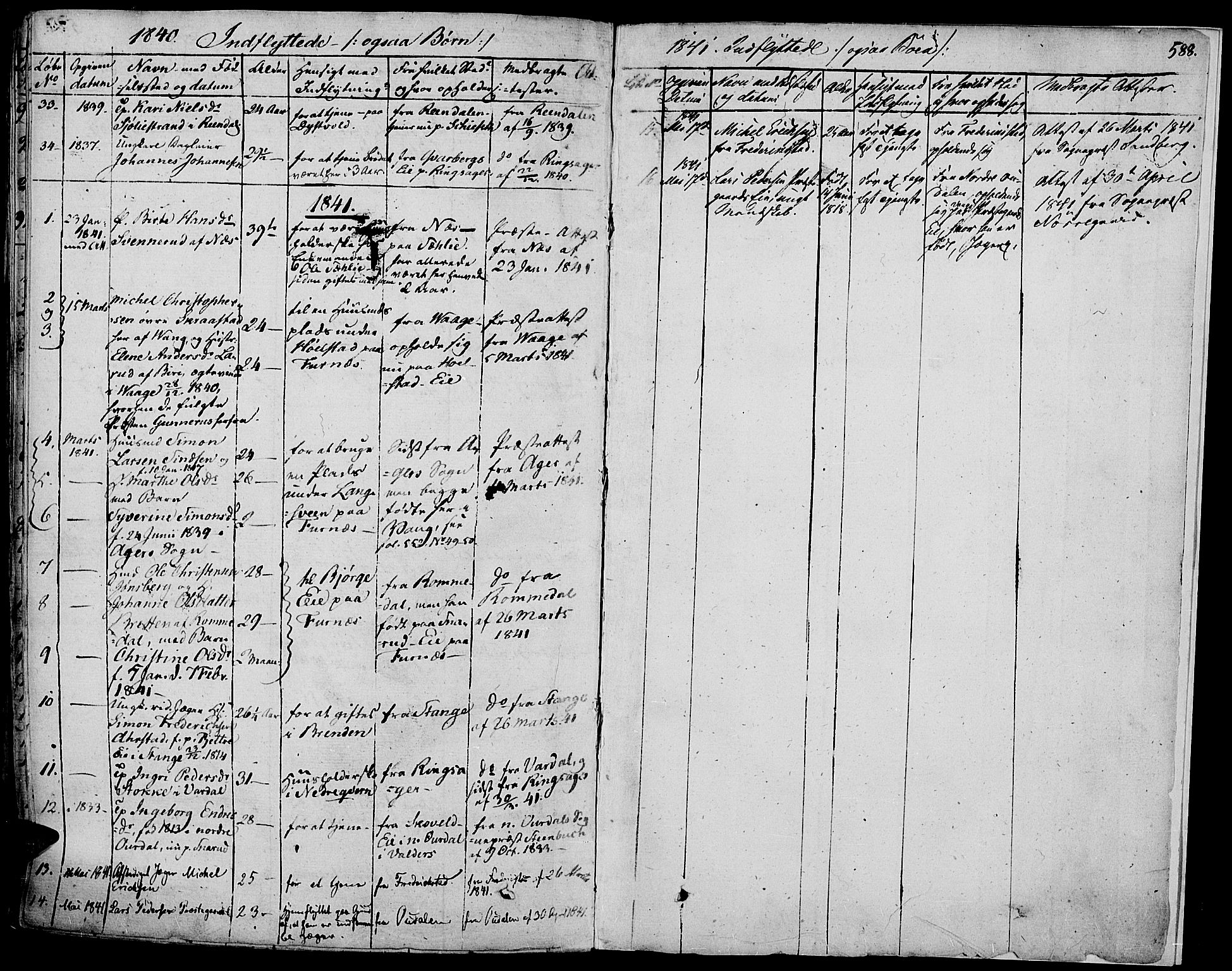 Vang prestekontor, Hedmark, AV/SAH-PREST-008/H/Ha/Haa/L0009: Parish register (official) no. 9, 1826-1841, p. 588